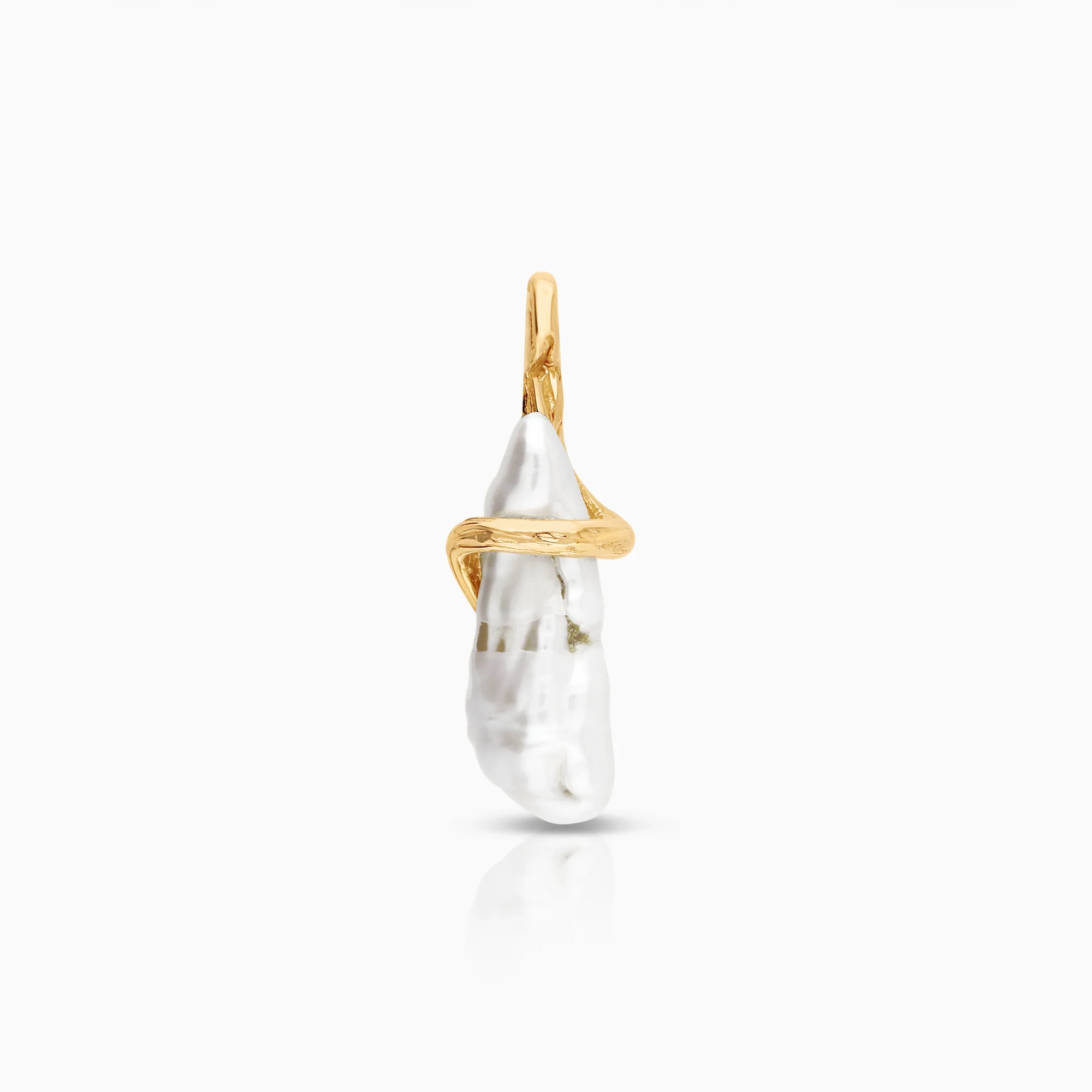 Gold pendant baroque cultured freshwater pearl 3.58g 18K gold