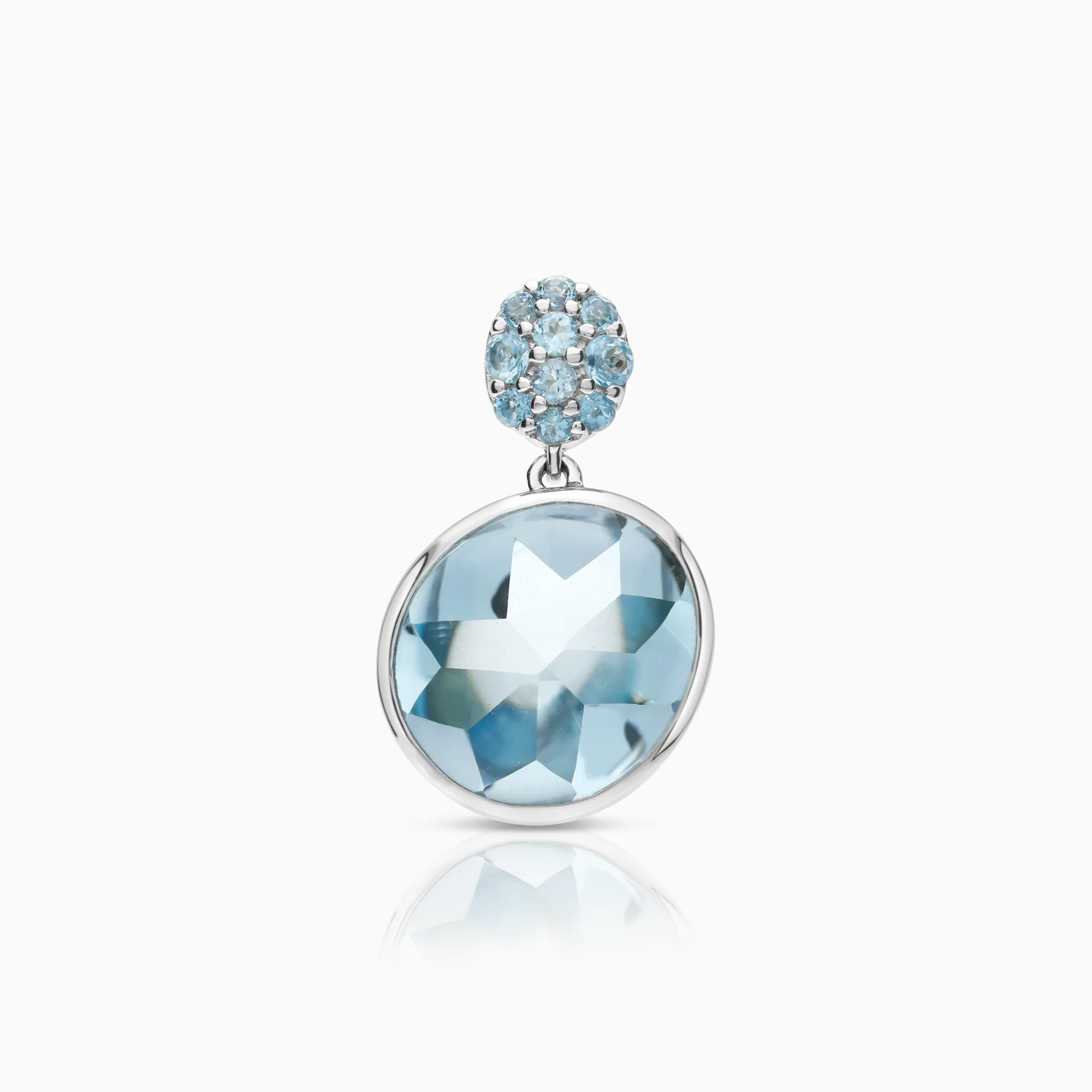 Gold pendant topaz 18K white gold