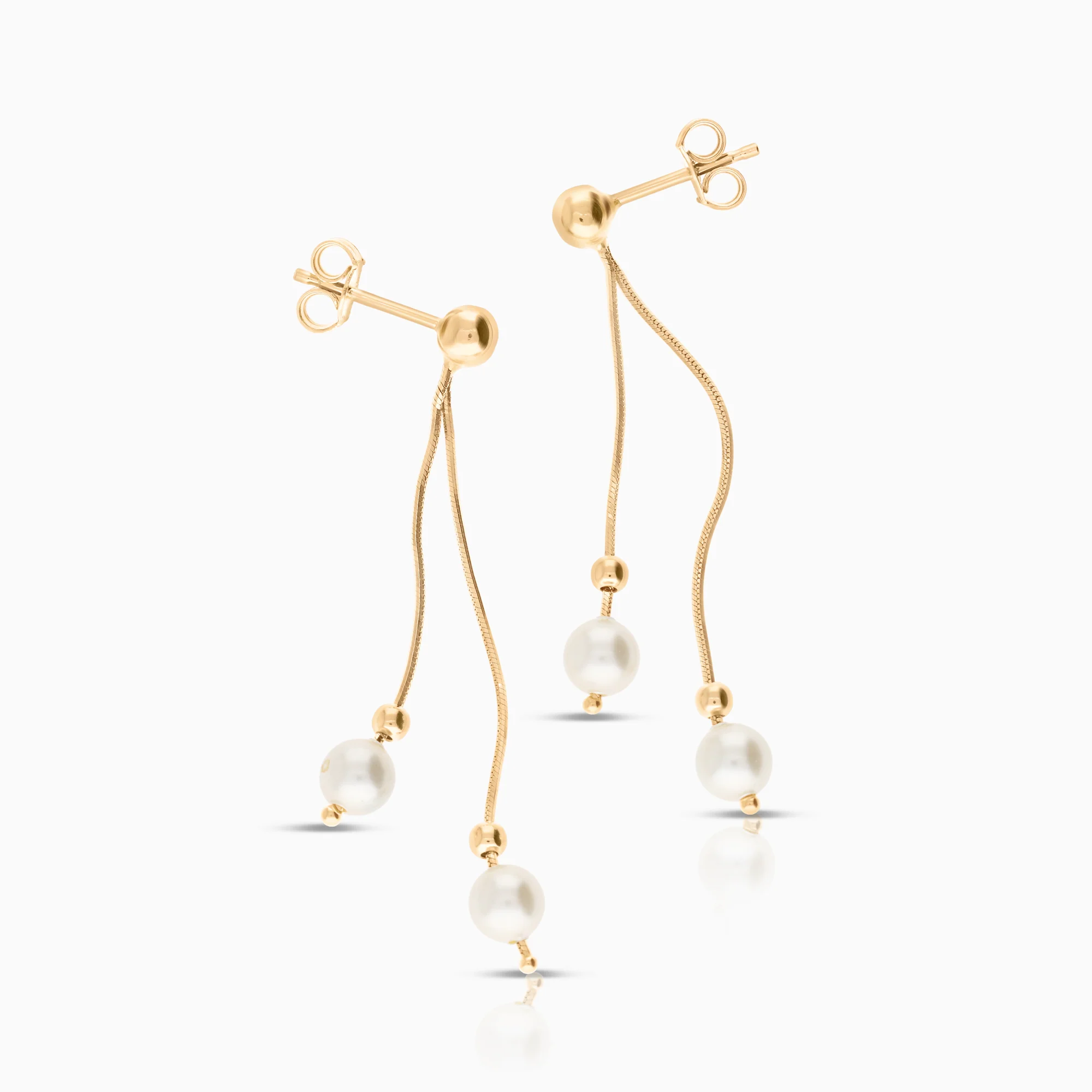 Gold earring 3.01g imitation pearls 18K gold - Image 2