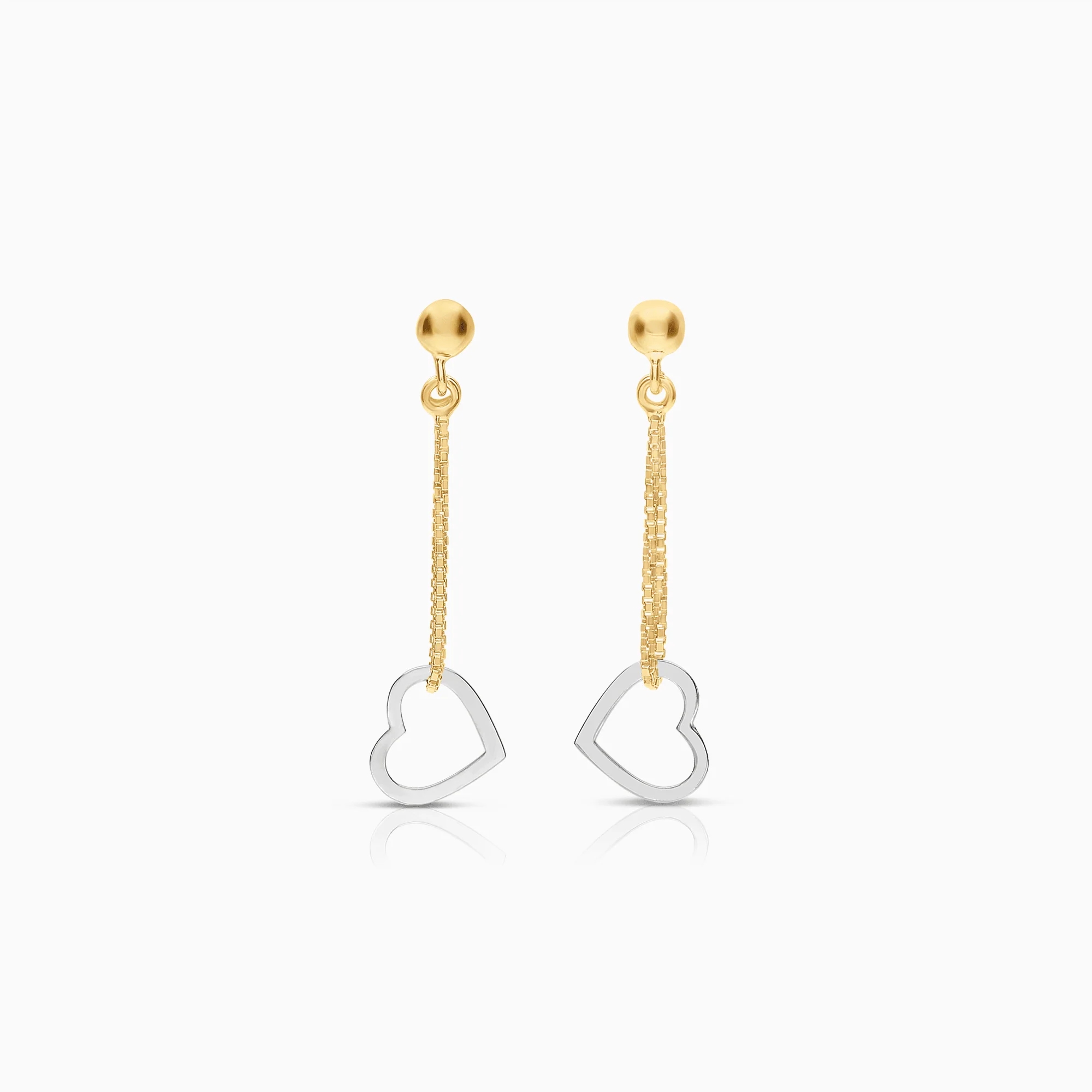 Gold earrings 0.77g 18K white/yellow gold
