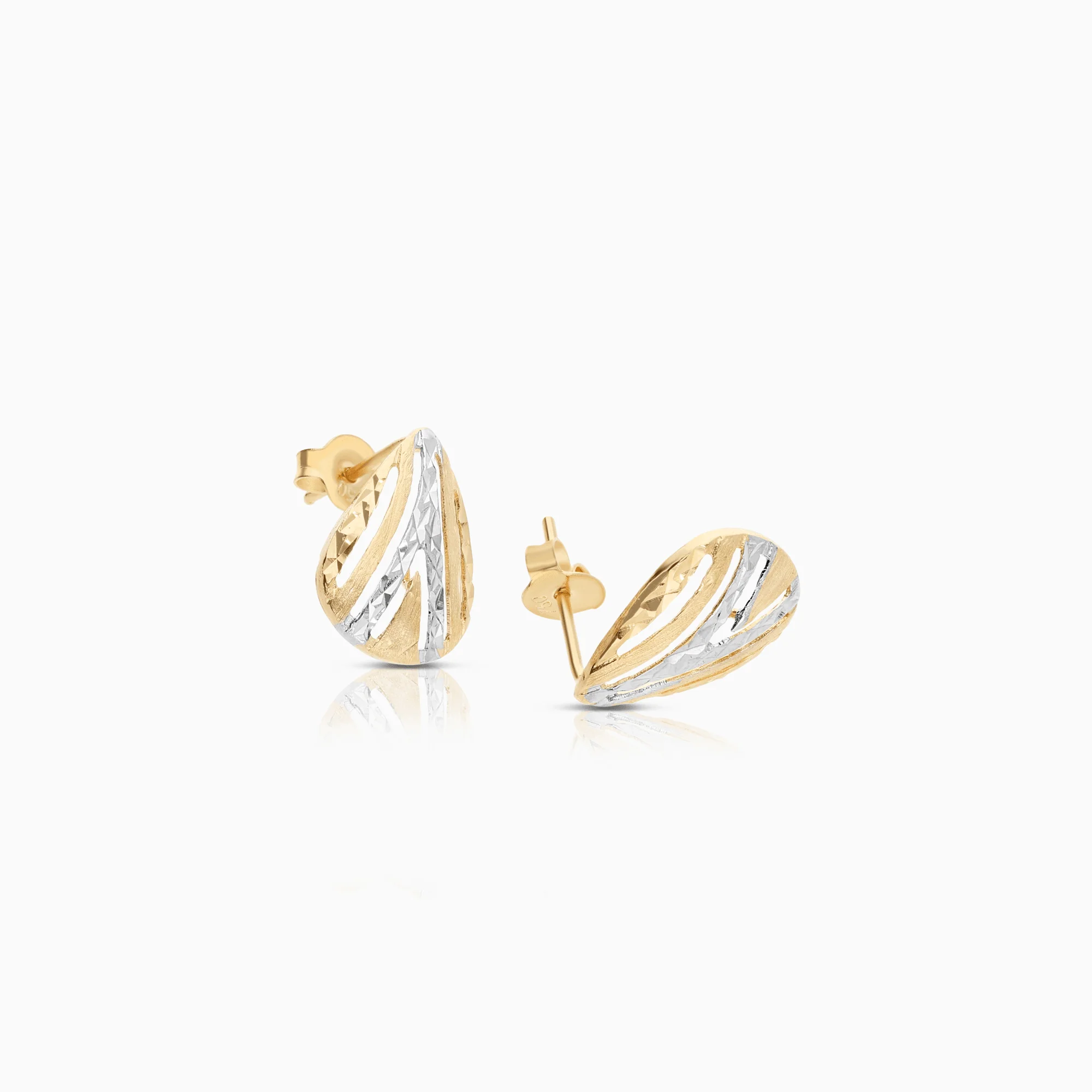 Gold earrings 2.0g 18K white gold/gold - Image 2