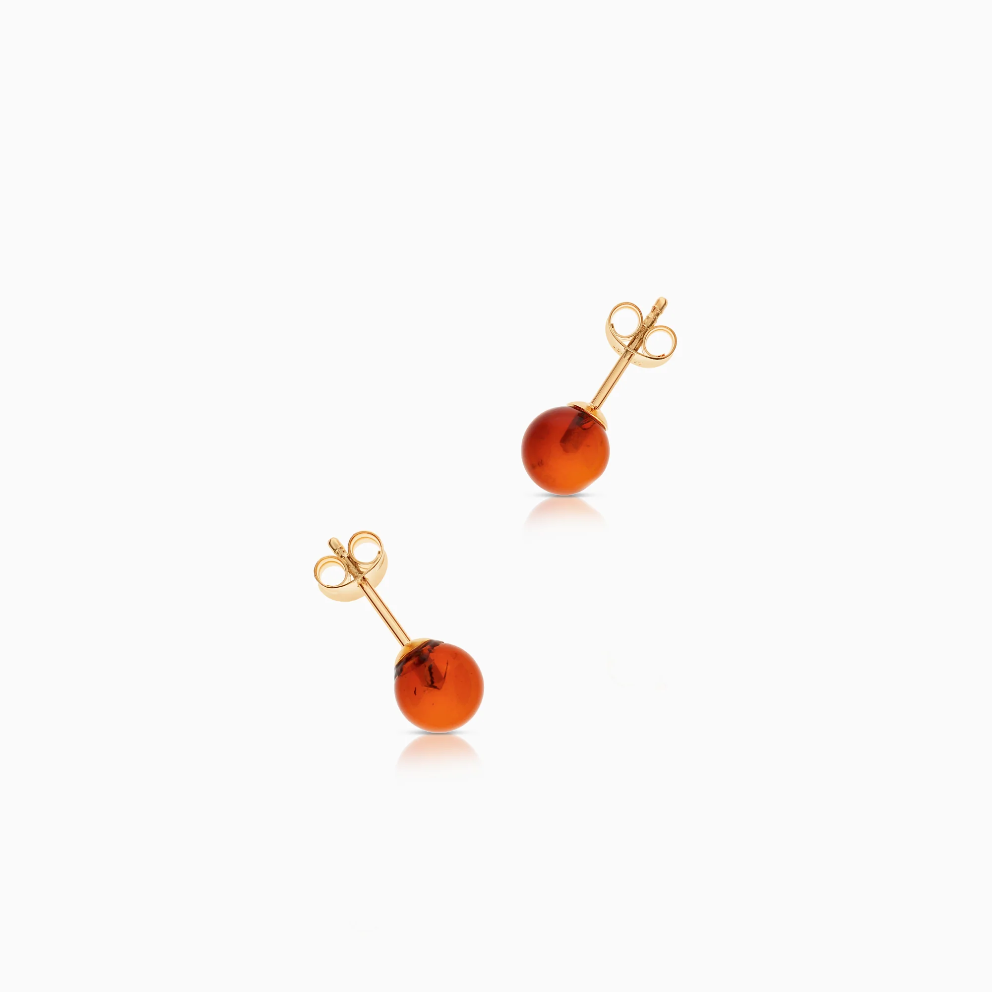 Gold earrings amber 0.65g 18K gold - Image 2