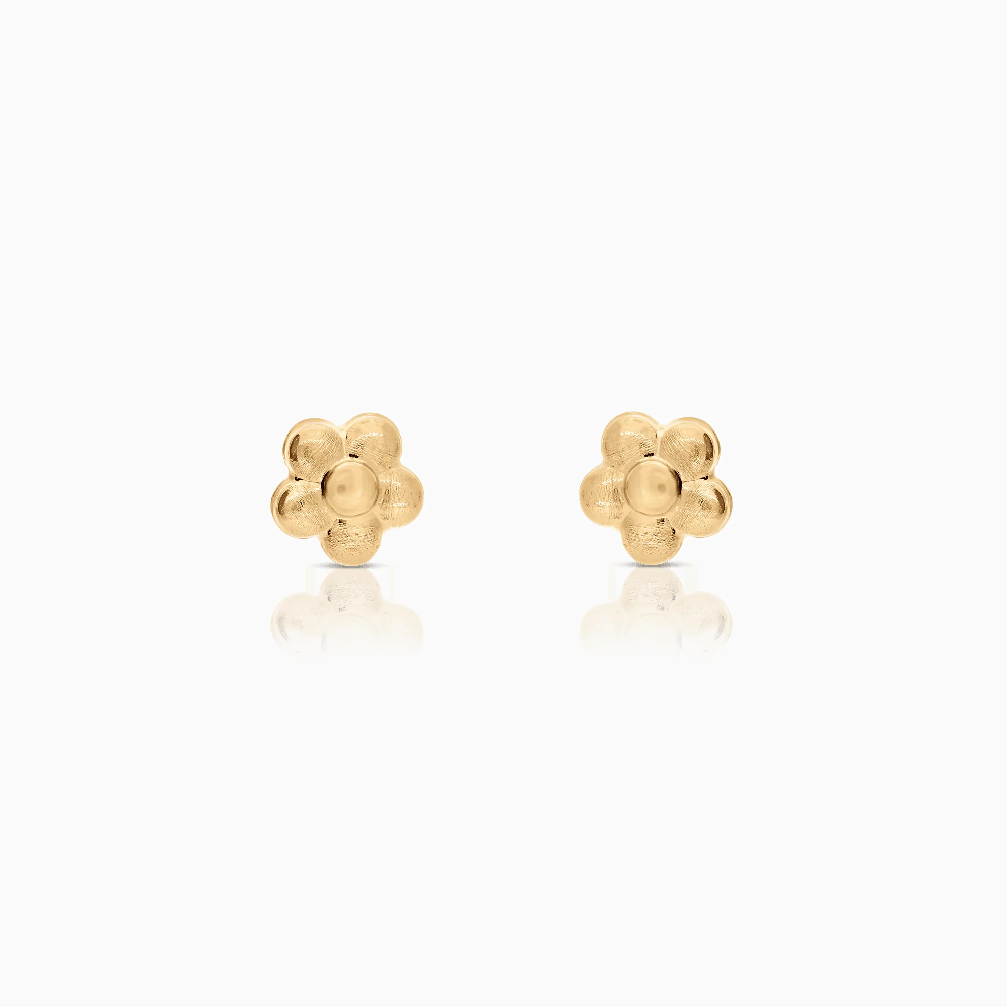 Gold earrings flower 1.40g 18K gold
