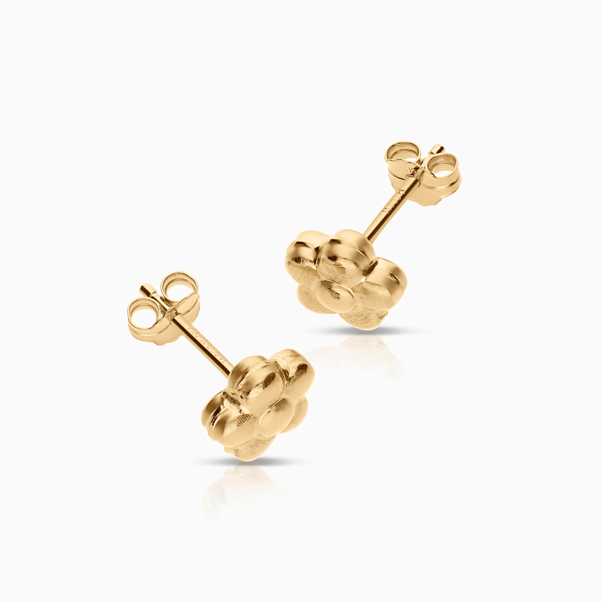 Gold earrings flower 1.40g 18K gold - Image 2