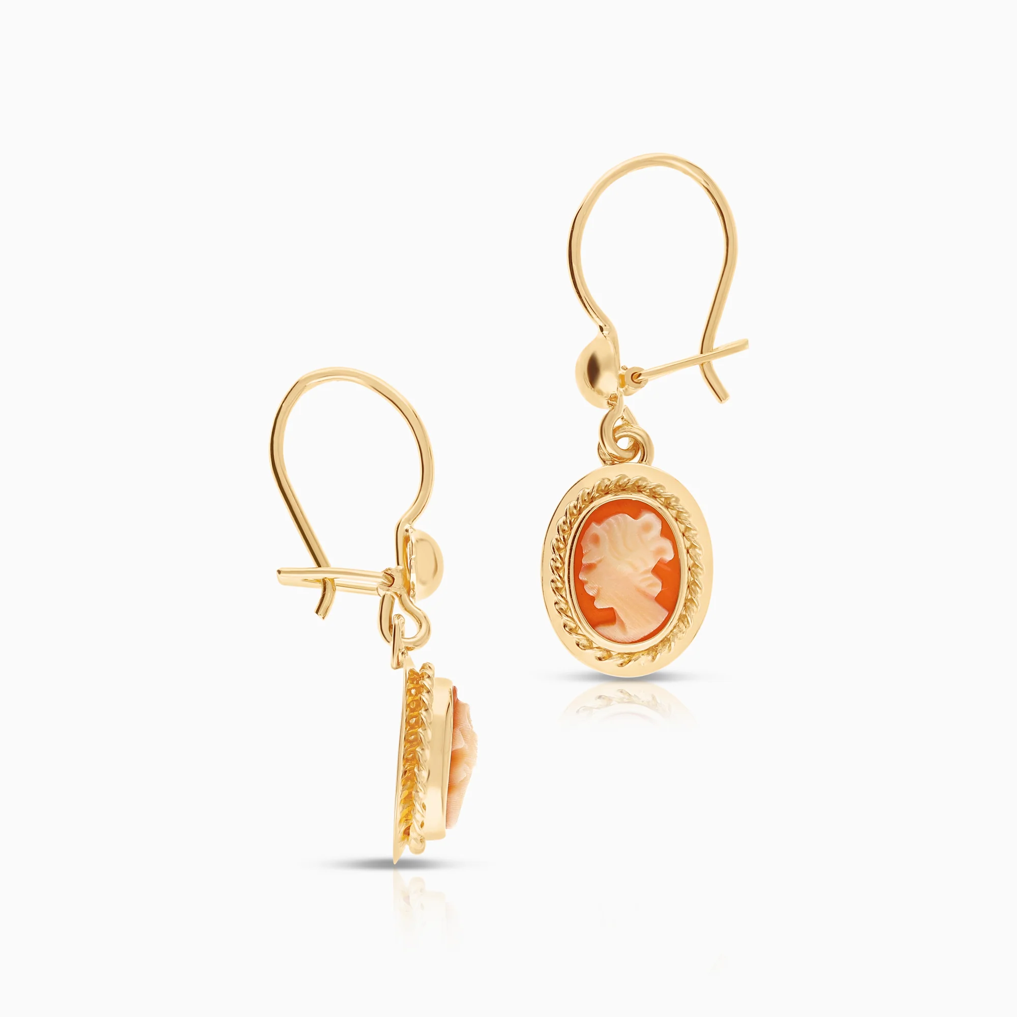 Gold earrings cameo 2.26g 18K gold - Image 2