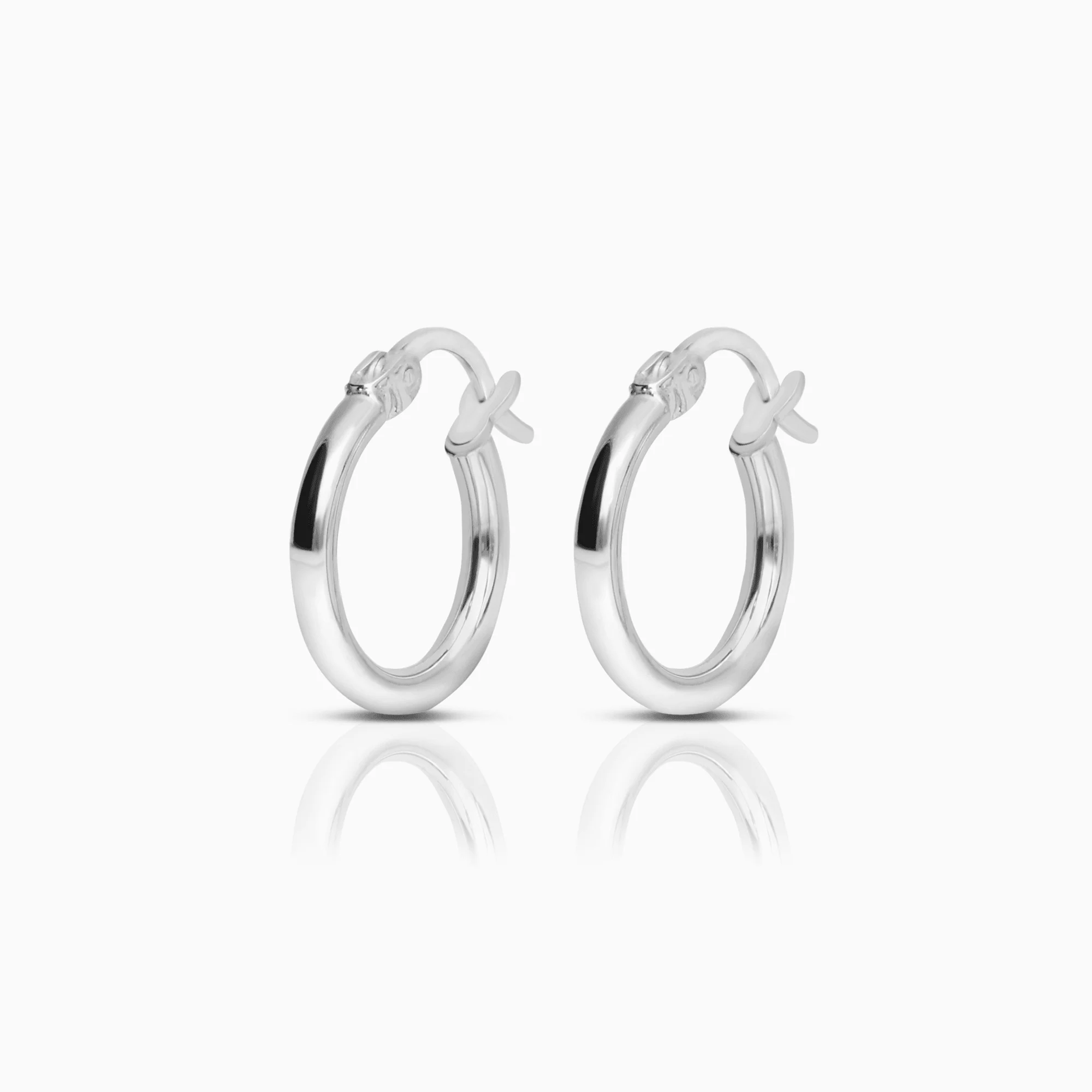 Gold hoop earrings 1.35g 14K white gold