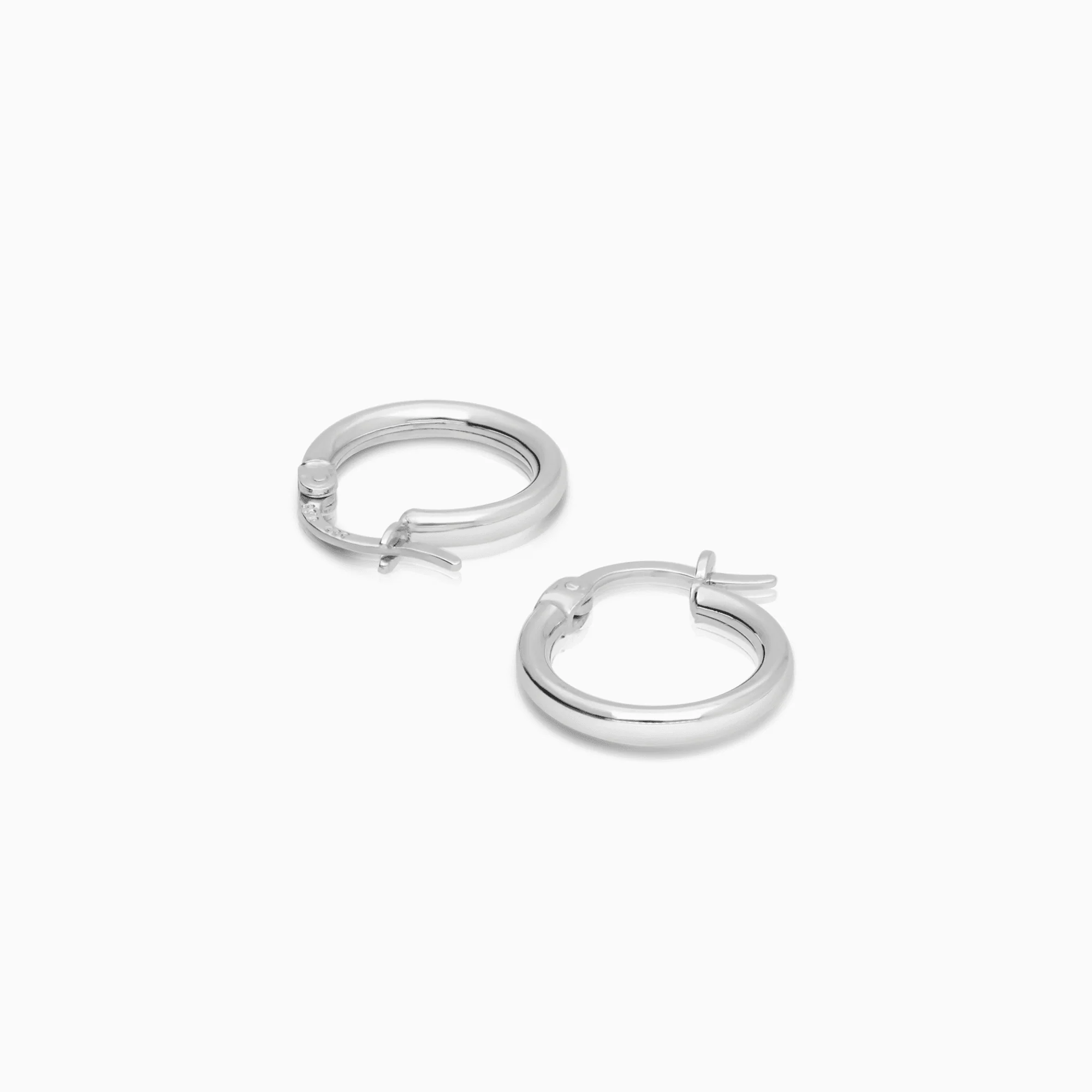 Gold hoop earrings 1.35g 14K white gold - Image 2