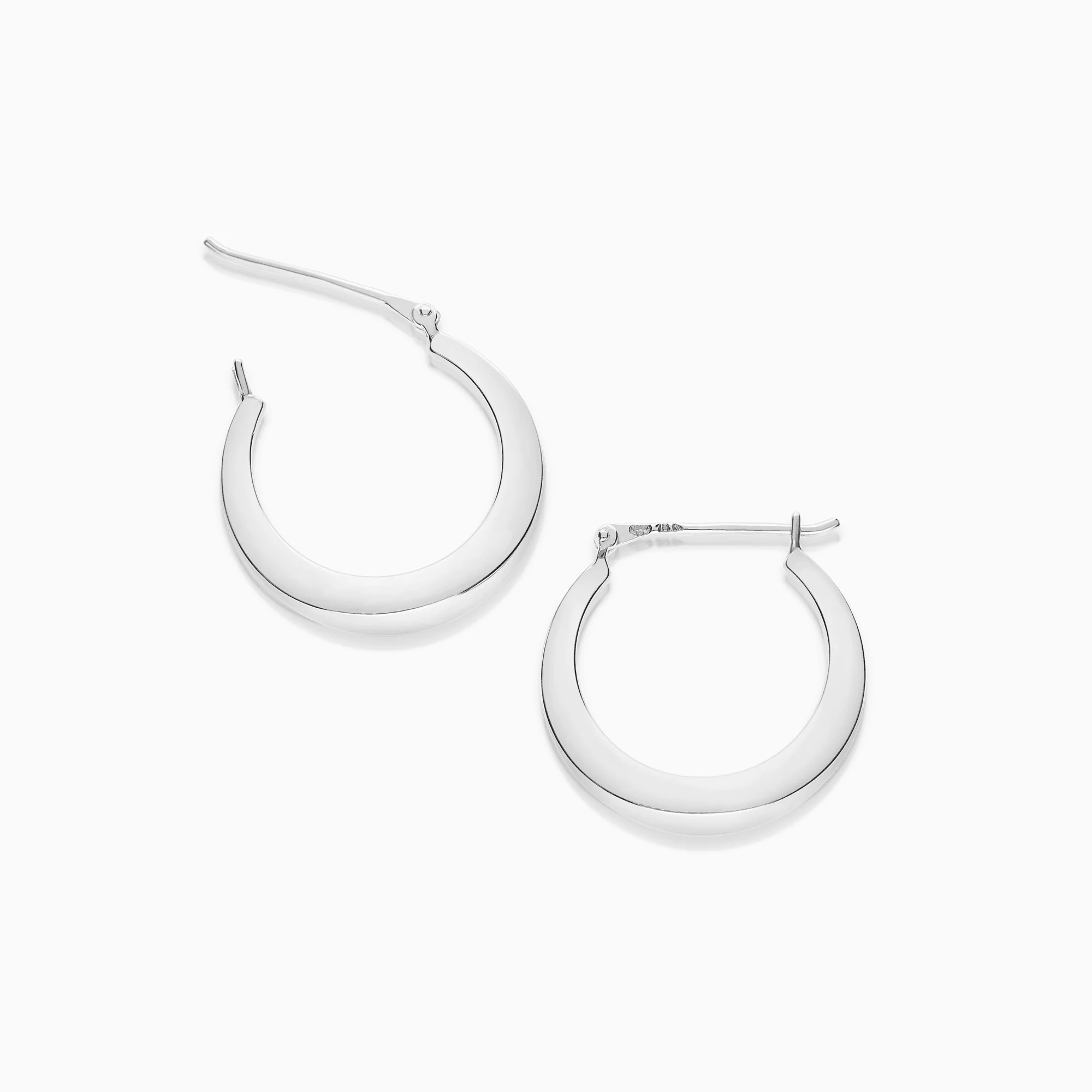 Gold Hoop Earrings 1.51g 18K White Gold - Image 2