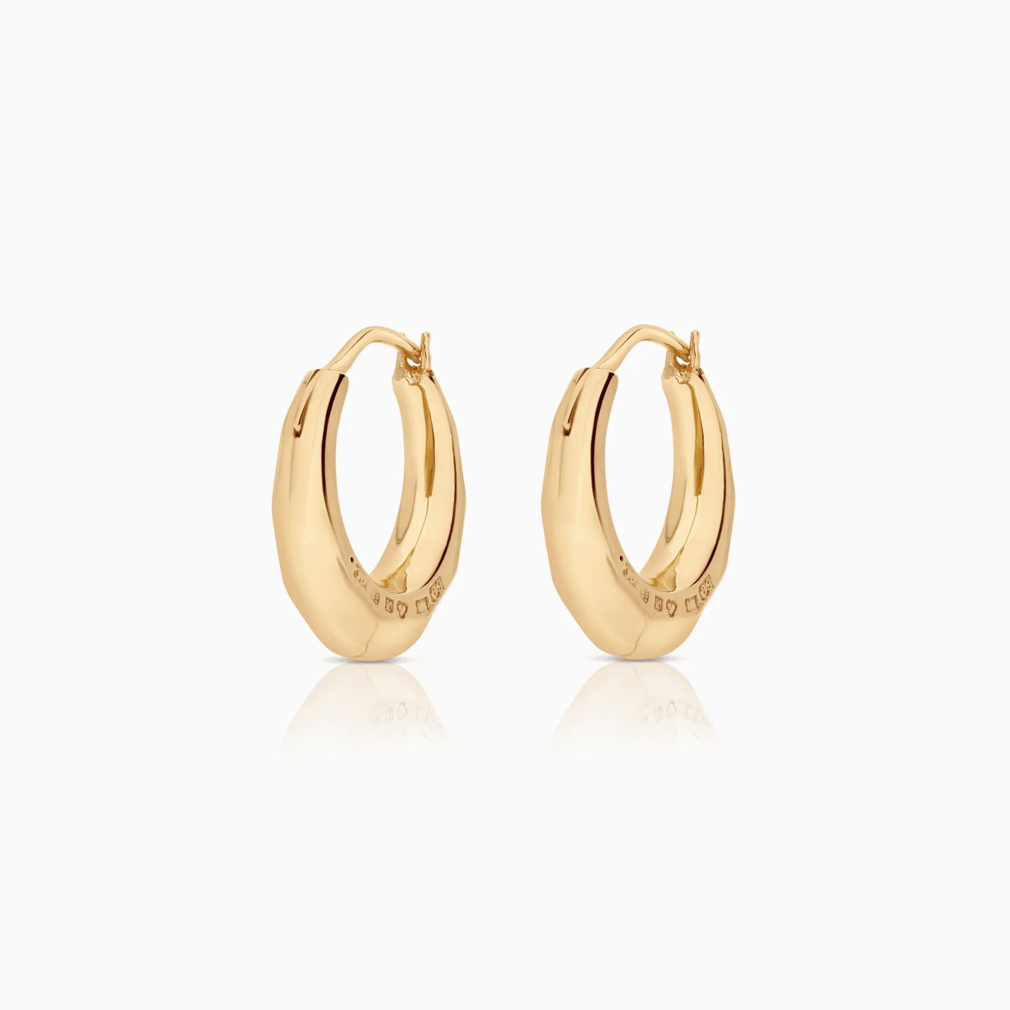 Gold hoop earrings 2.46g 18K gold