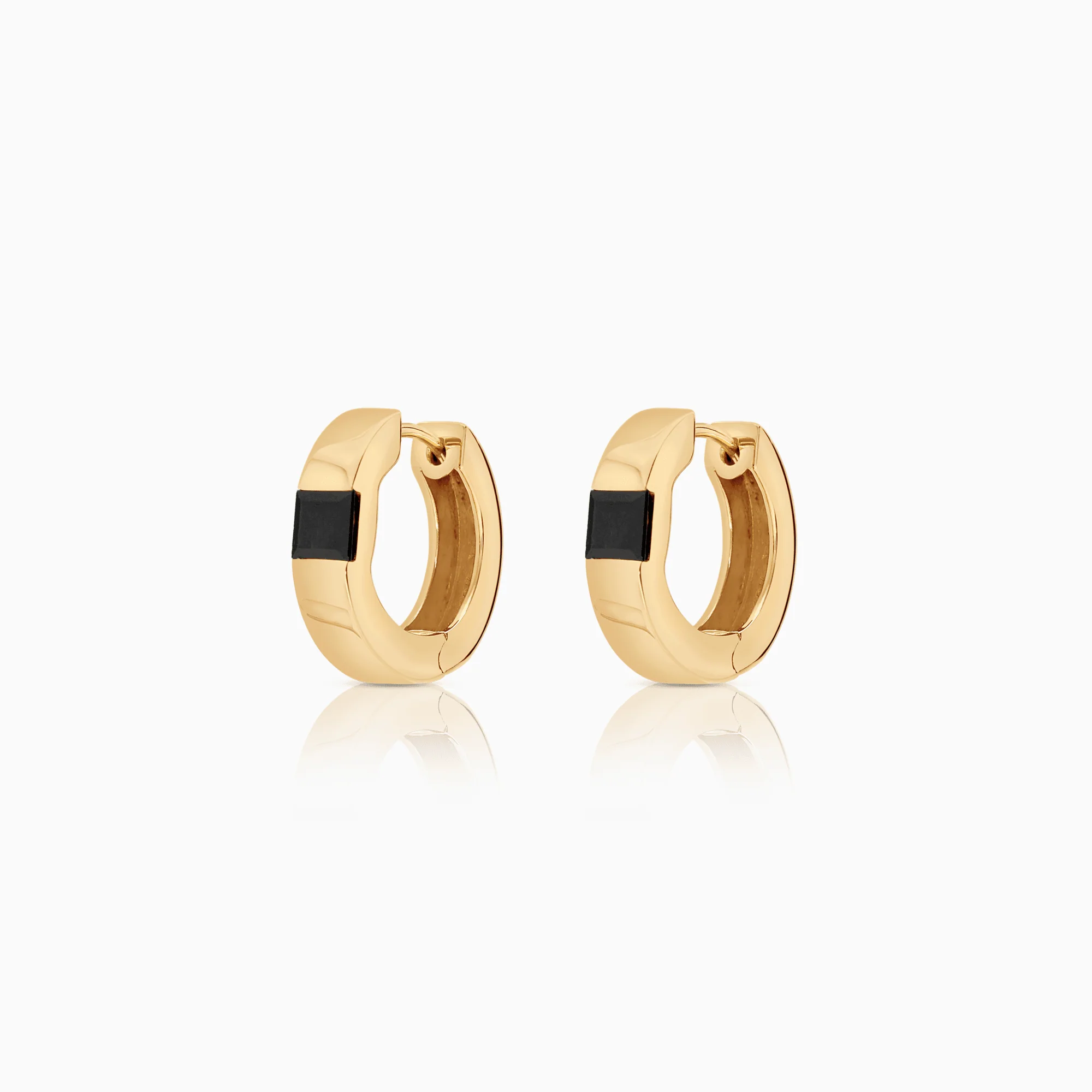 Gold hoop earrings with sapphire 3.05g 18K gold