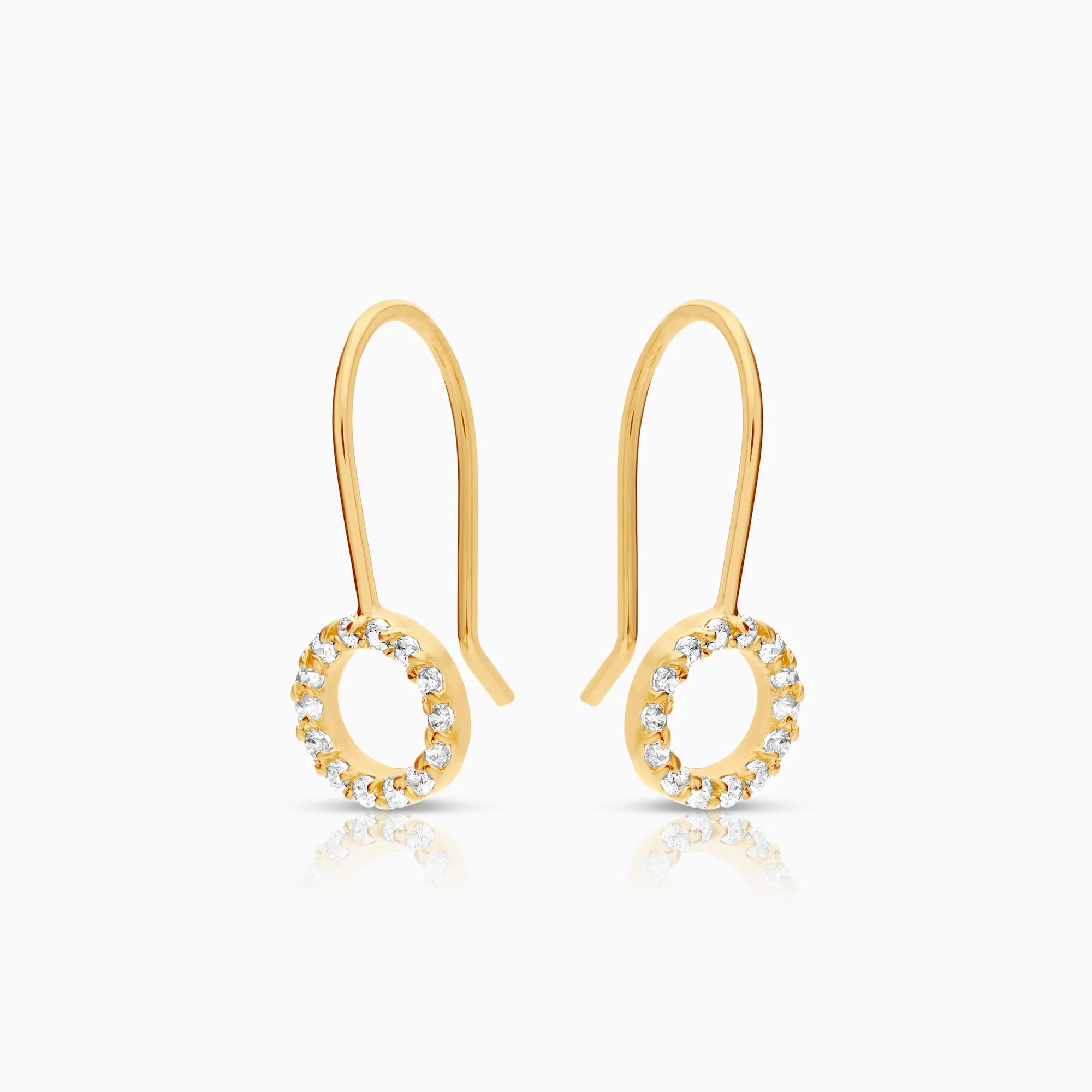 Gold earrings cubic zirconia 0.90g 18K gold