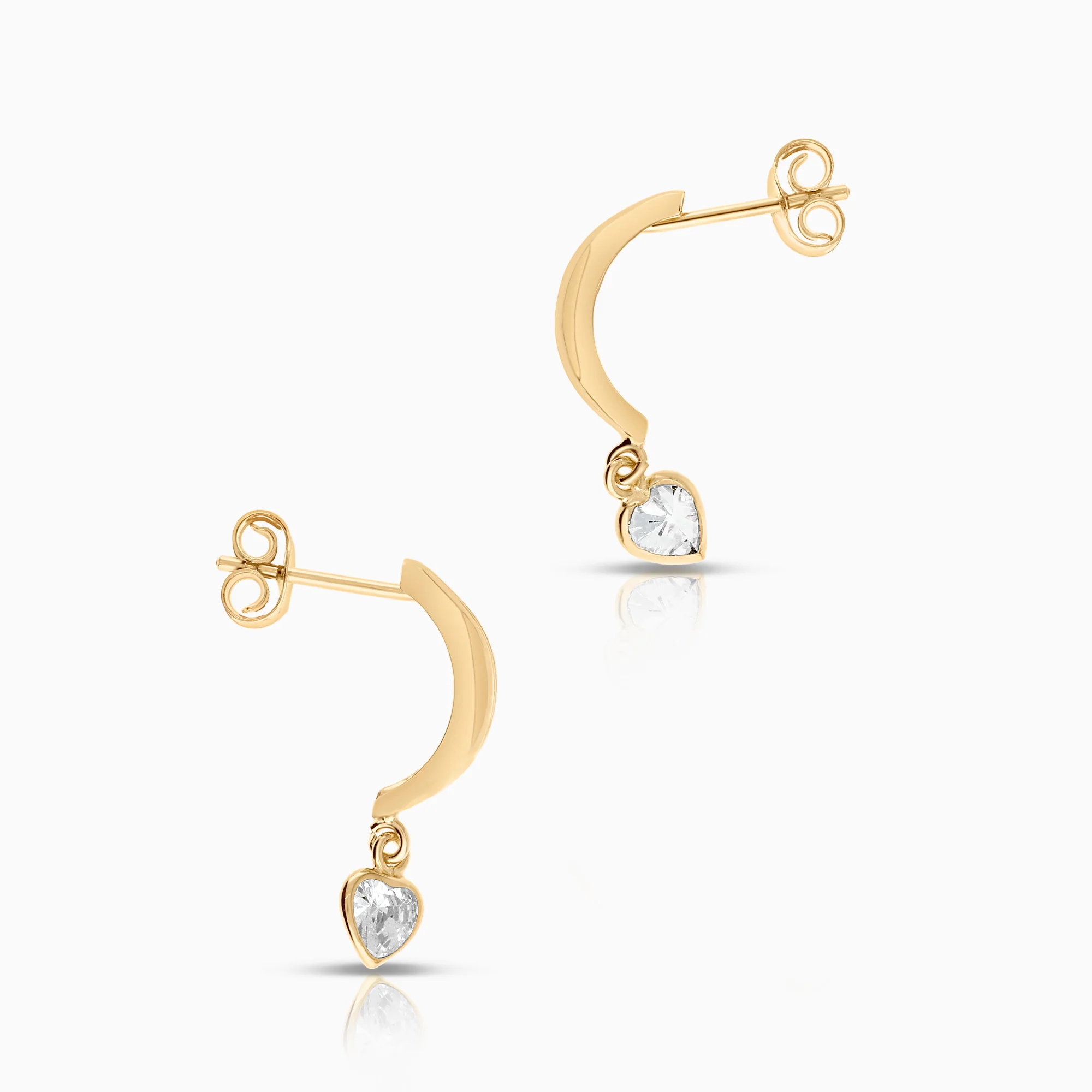 Gold earrings cubic zirconia 0.91g 18K gold - Image 2