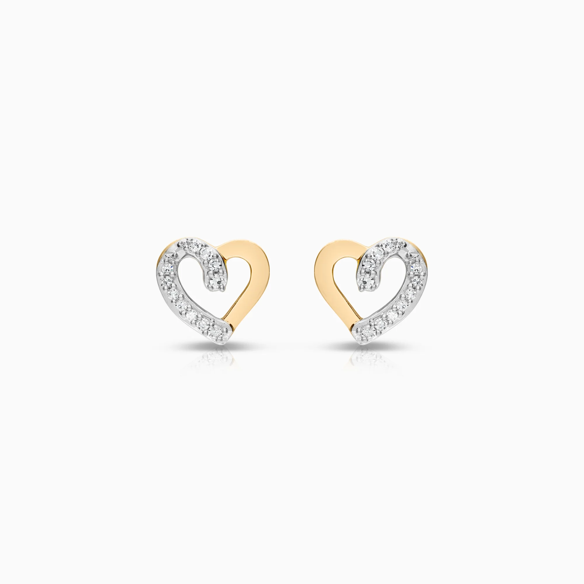 Gold earrings diamonds 0.07ct 18K gold