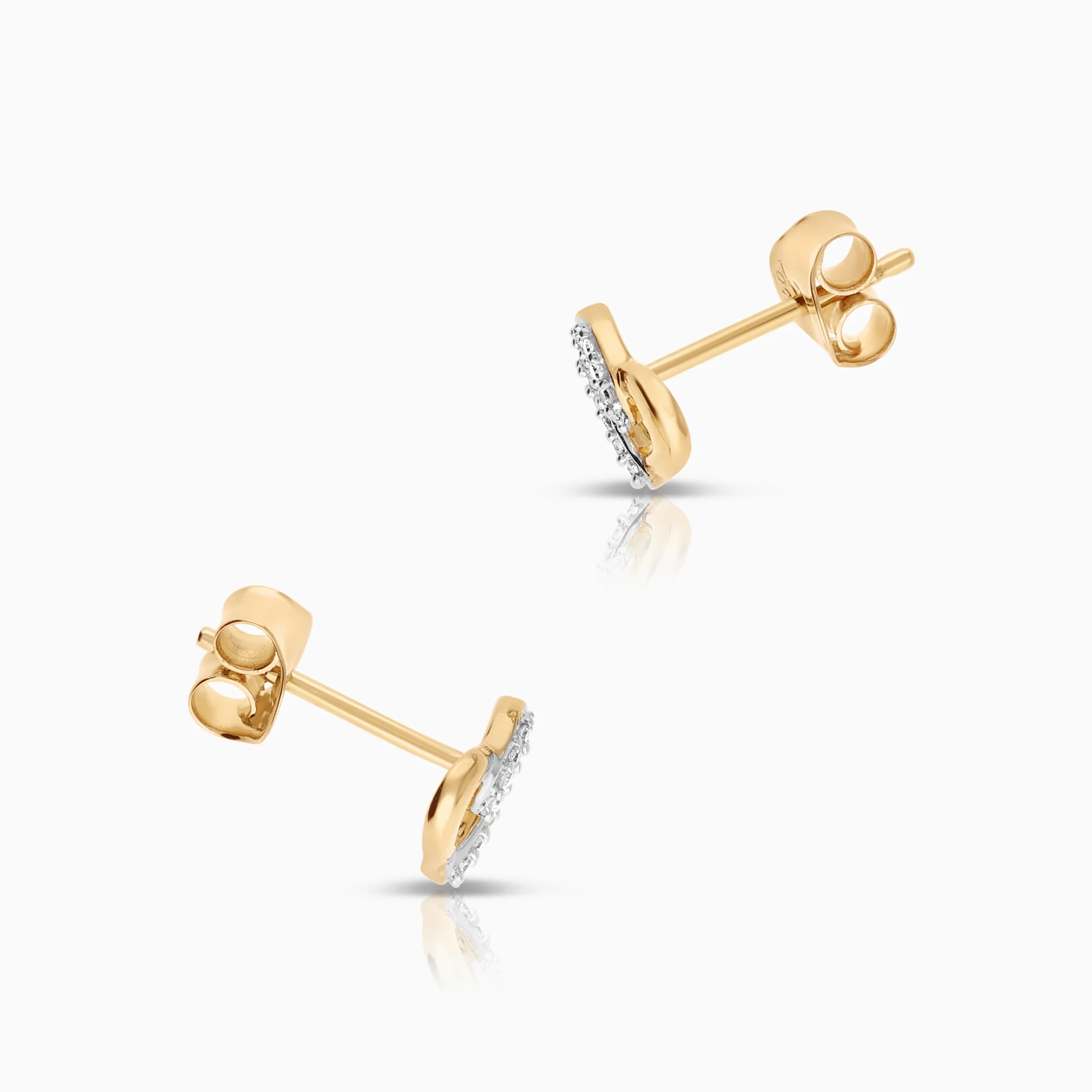 Gold earrings diamonds 0.07ct 18K gold - Image 2