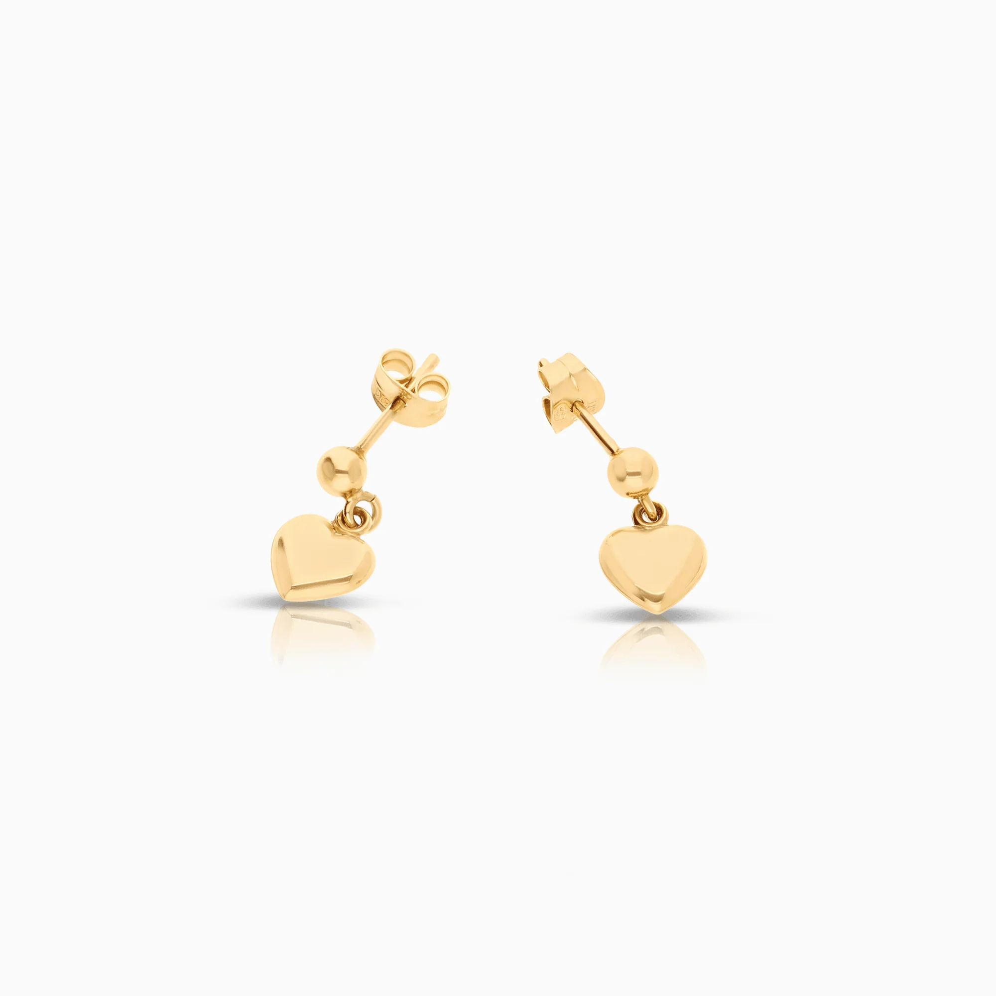 Gold earrings hearts 0.92g 18K gold - Image 2