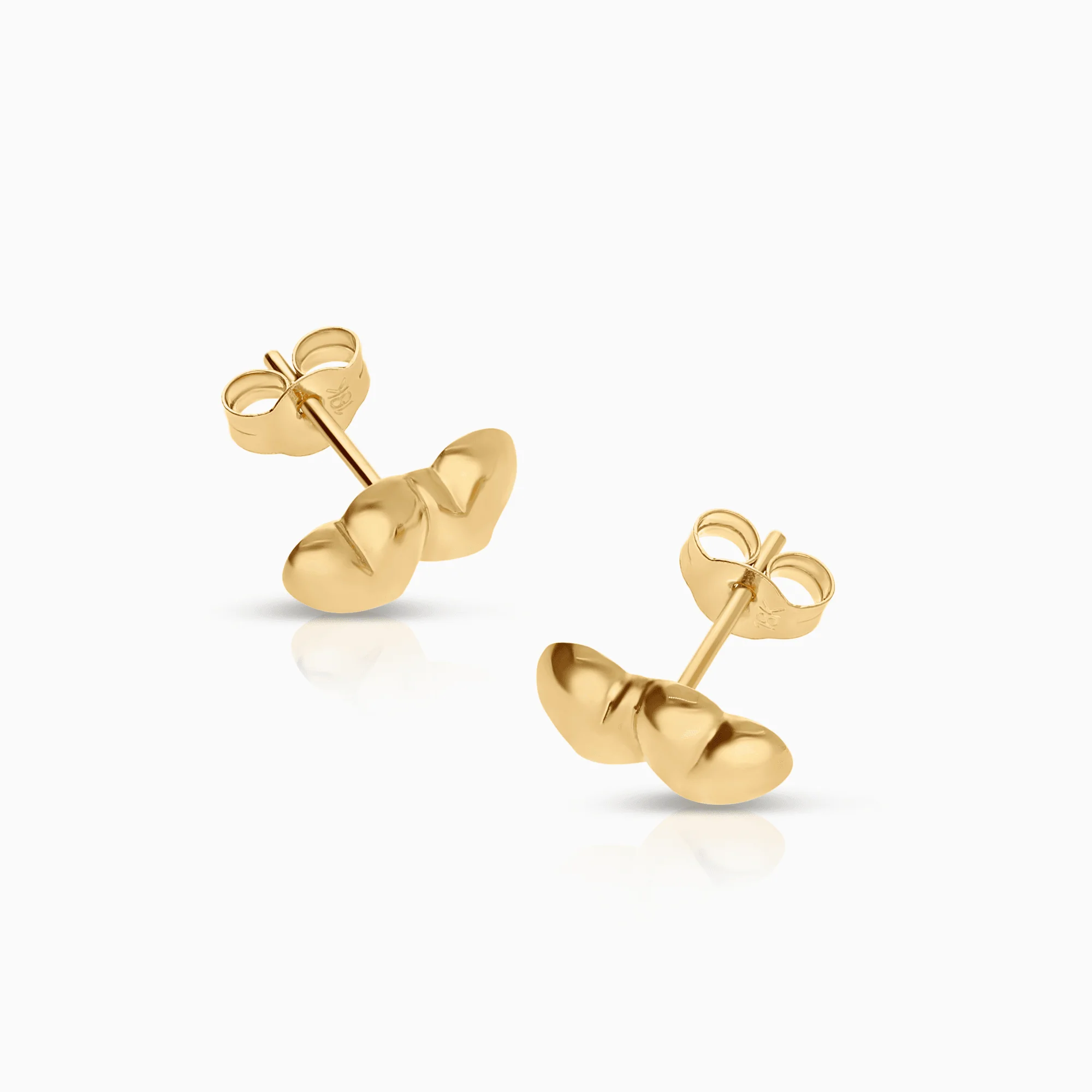 Gold heart earrings 0.97g 18K gold - Image 2