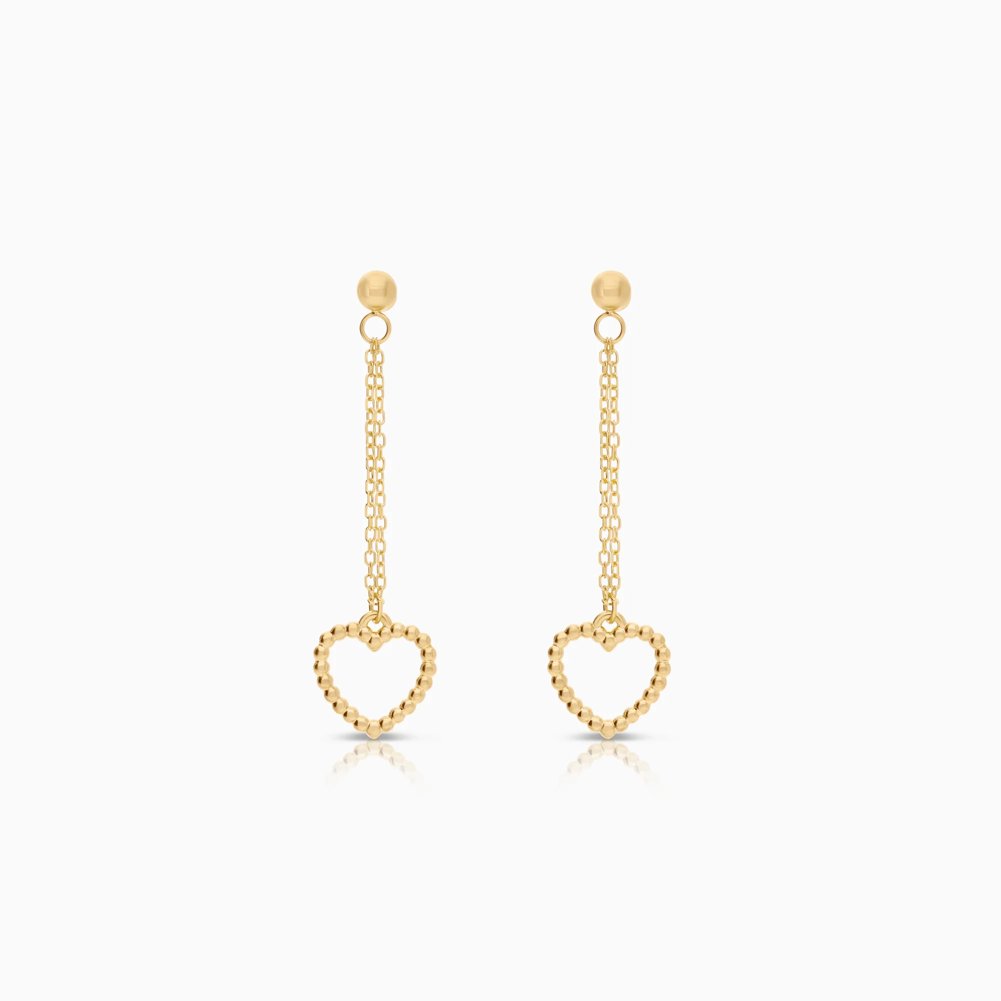 Gold earrings hearts 1.52g 18K gold