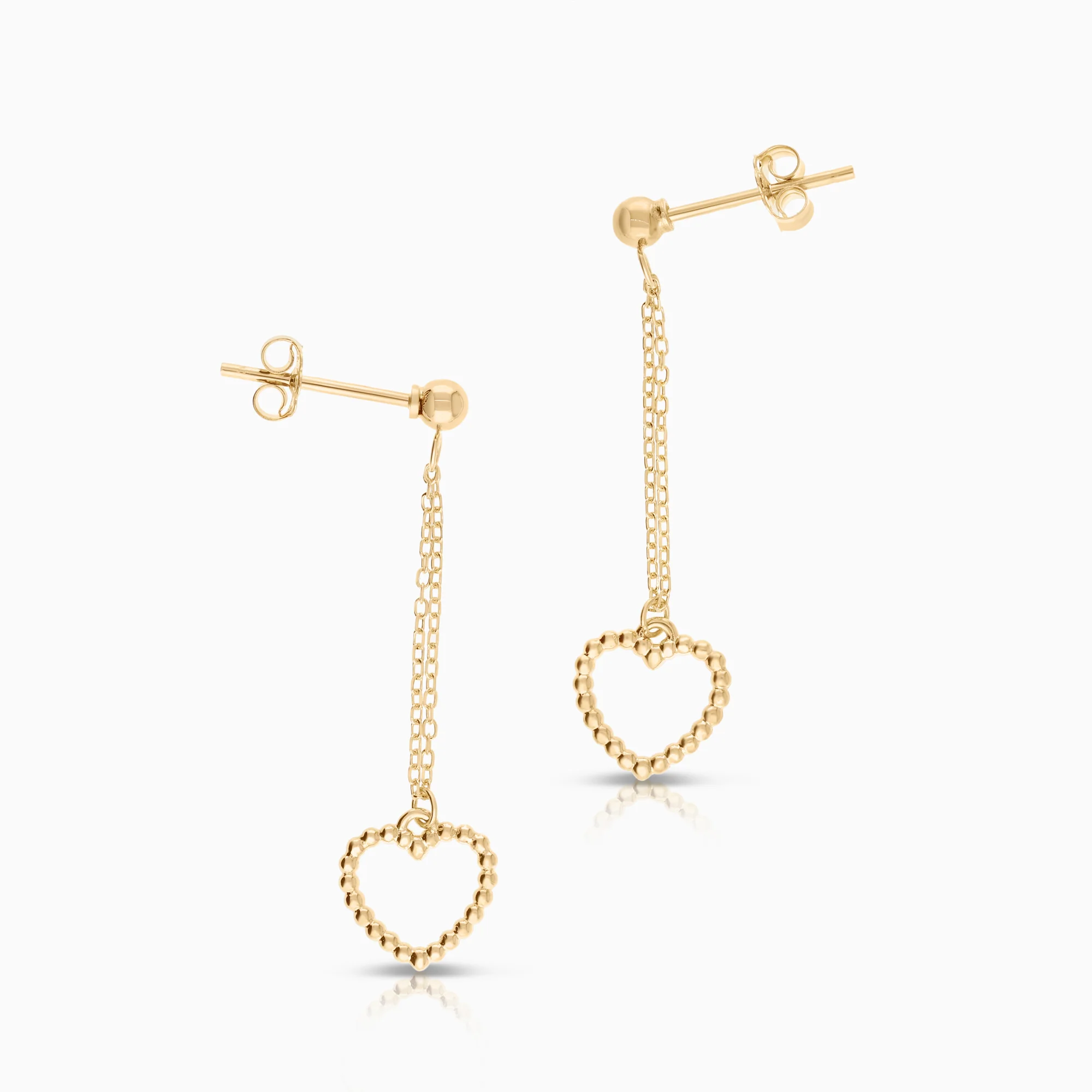 Gold earrings hearts 1.52g 18K gold - Image 2