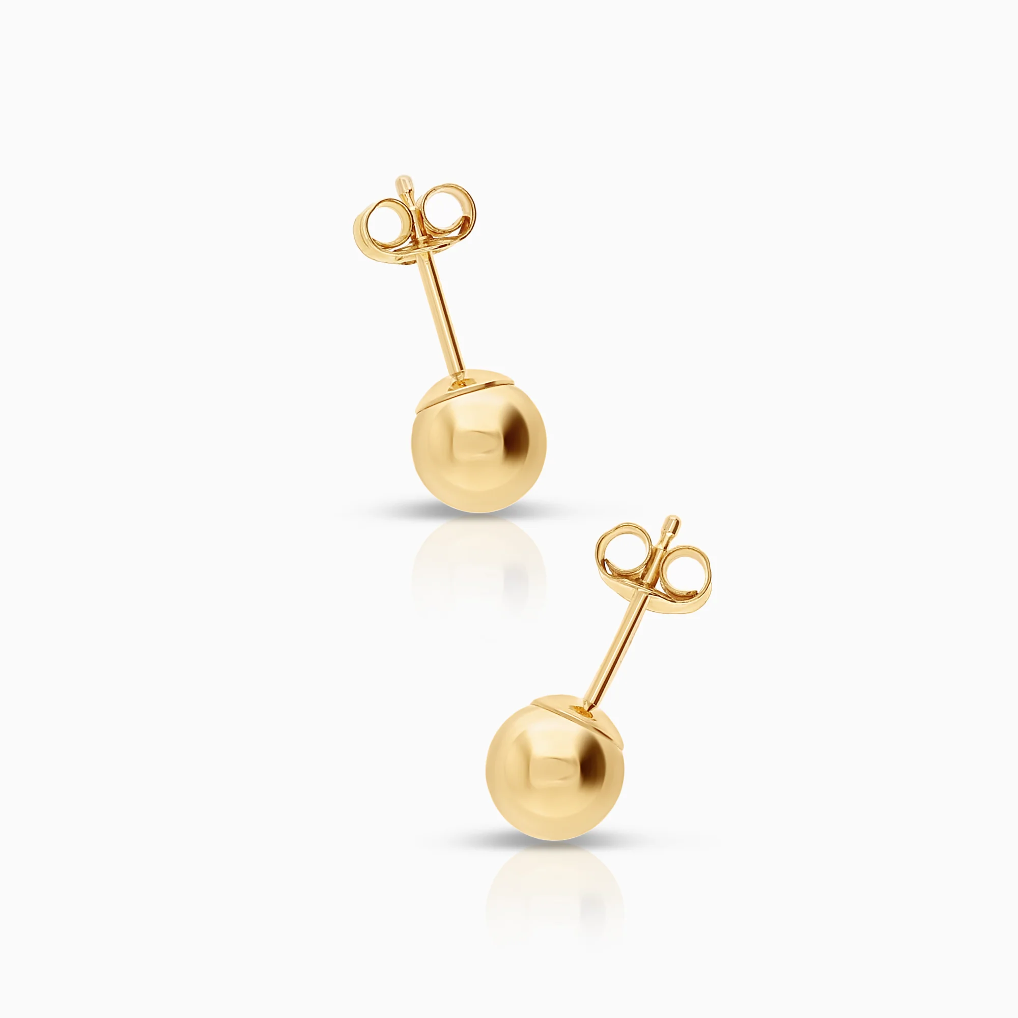 Gold stud earrings ball 0.35g 18K gold - Image 2