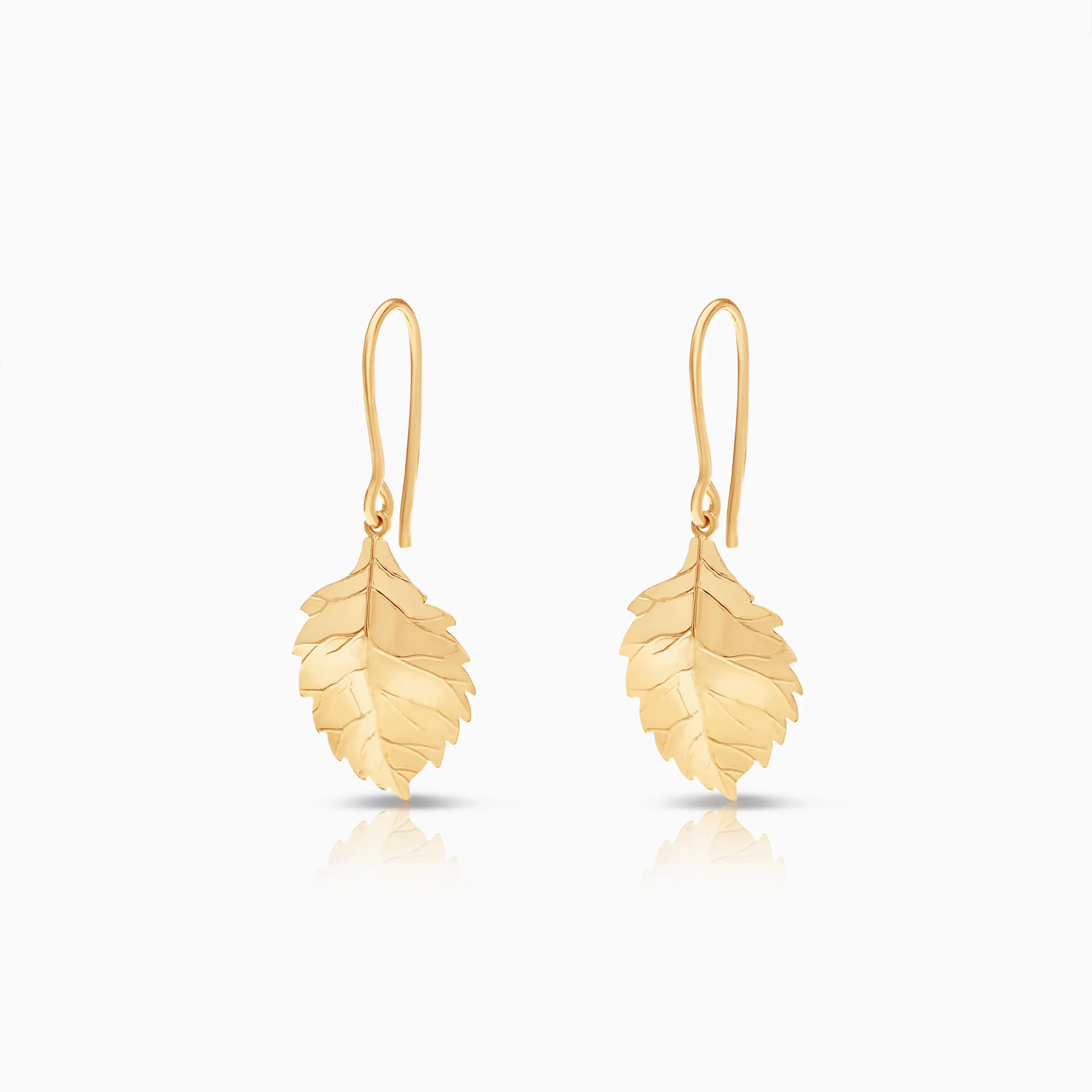 Gold earrings leaf 1.56g 18K gold