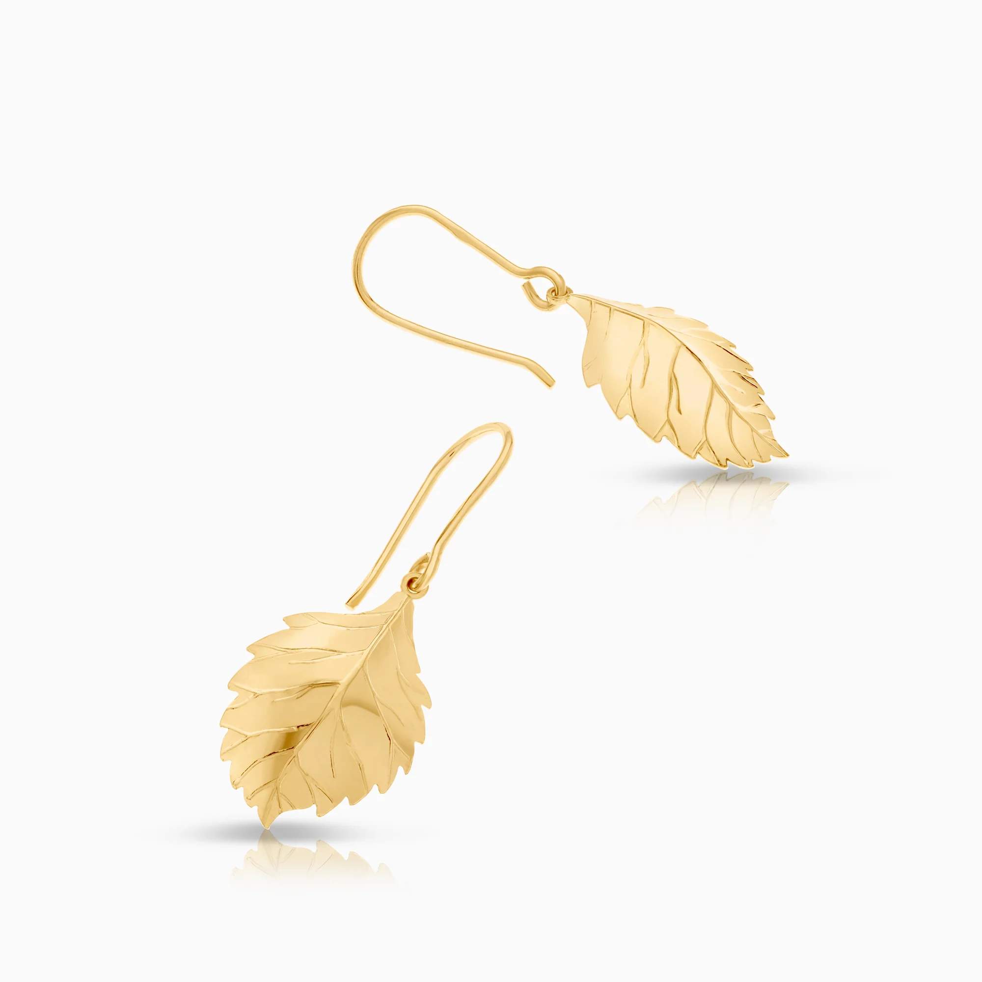 Gold earrings leaf 1.56g 18K gold - Image 2