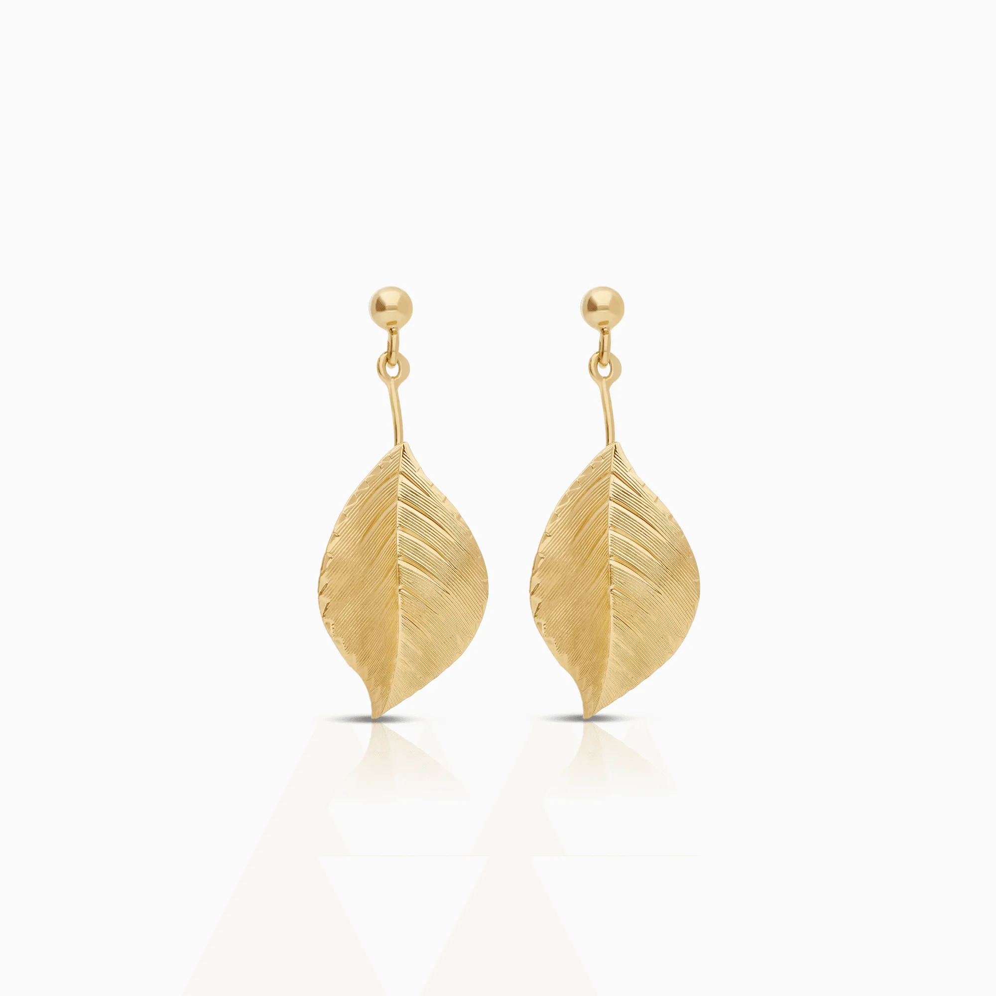 Gold Leaf Earrings 2.32g 18K Gold