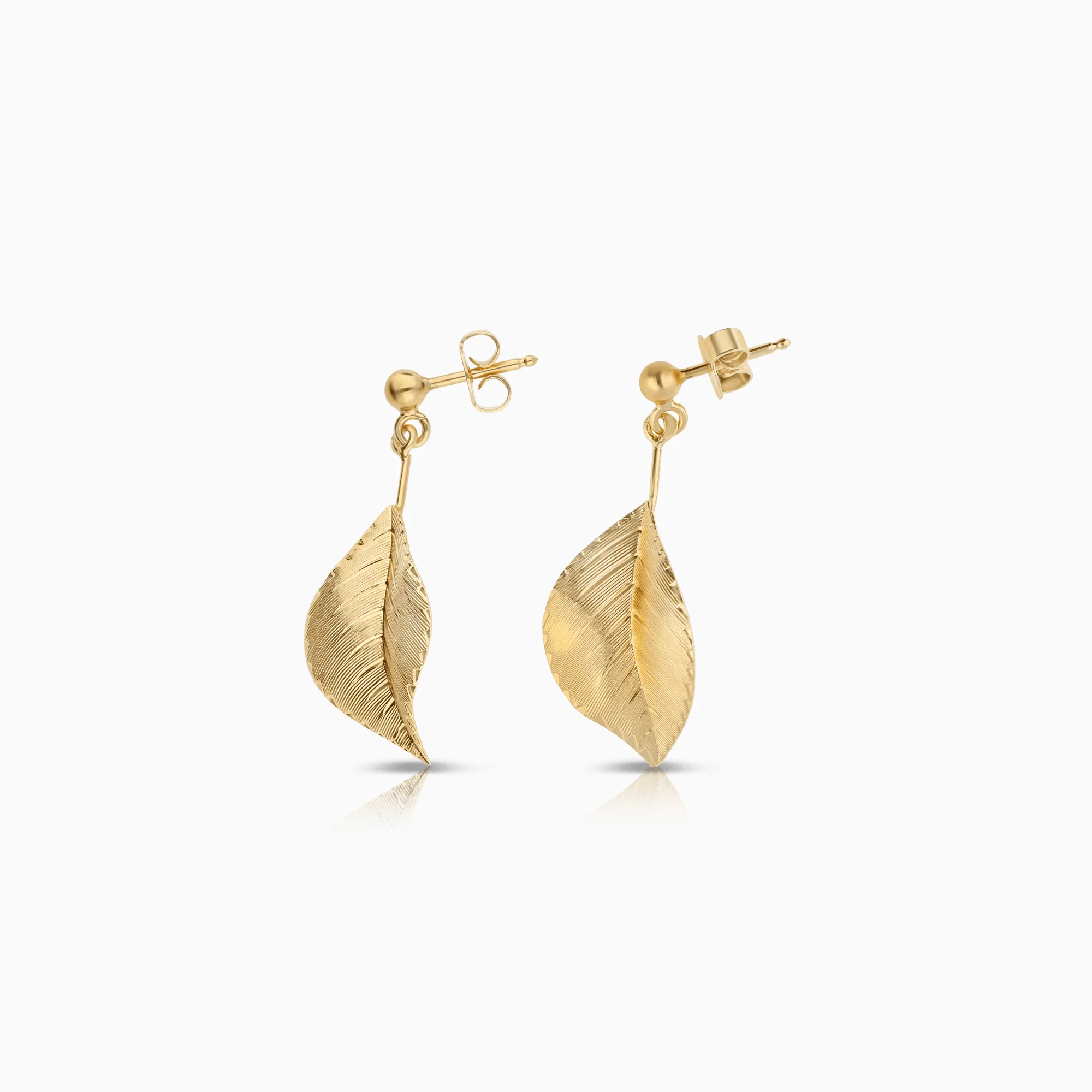 Gold Leaf Earrings 2.32g 18K Gold - Image 2