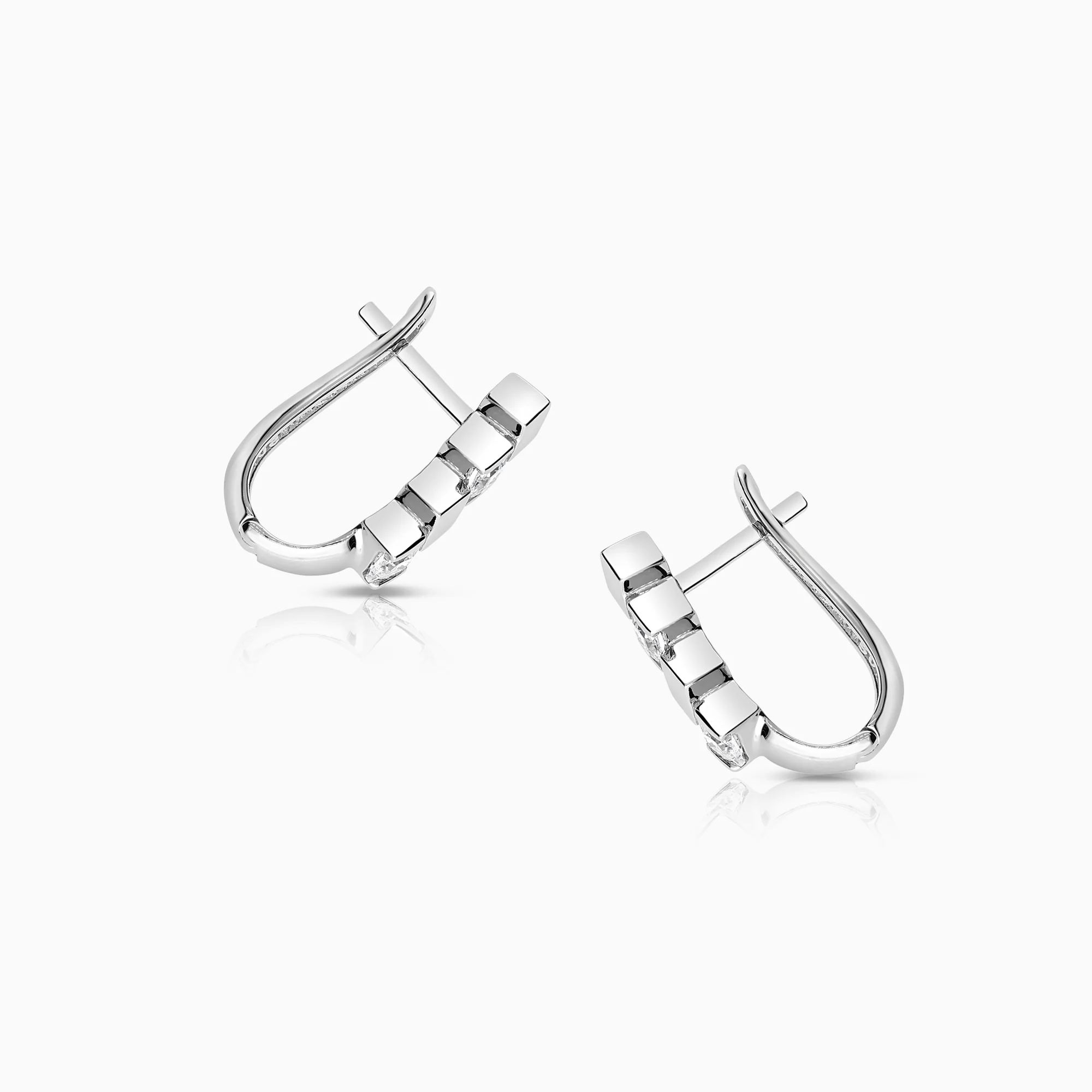 Gold earrings with cubic zirconia 18K white gold - Image 2