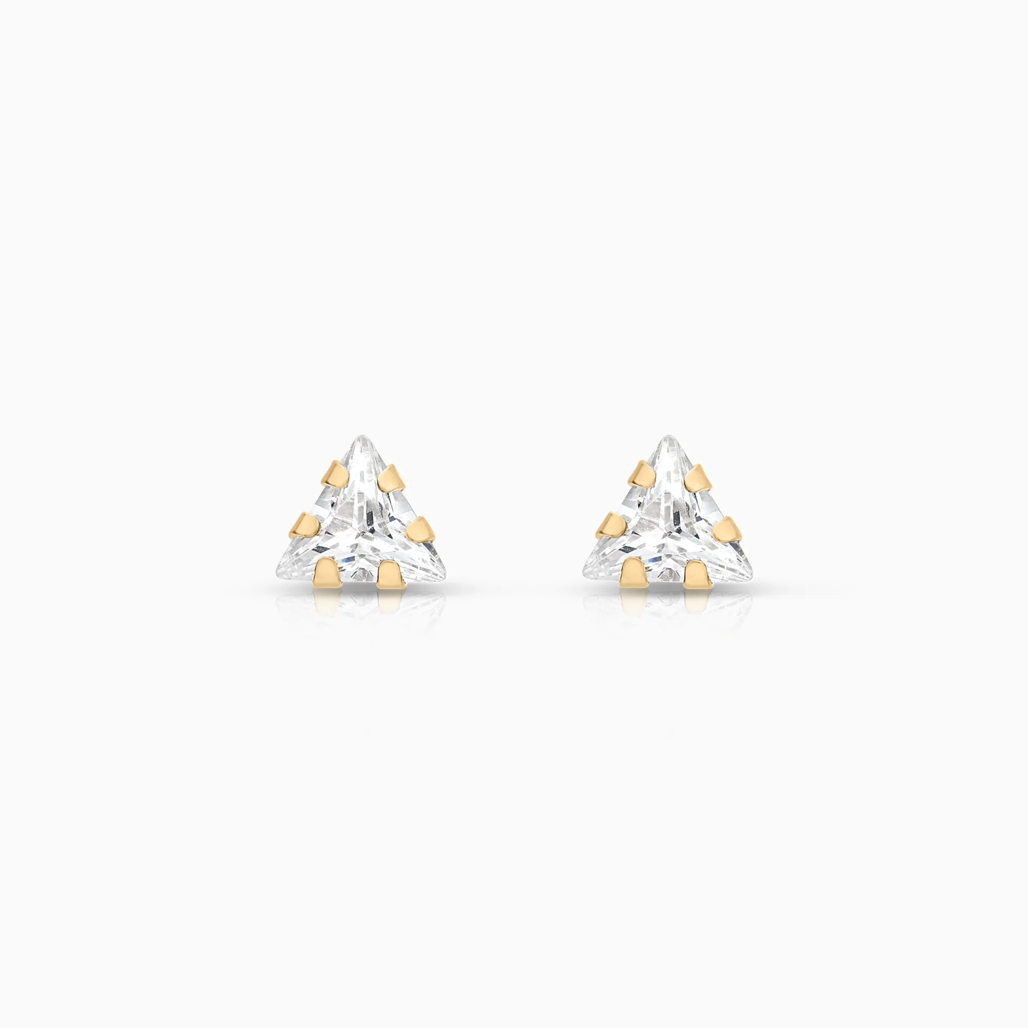 Gold earrings with cubic zirconia 0.62g 18K gold