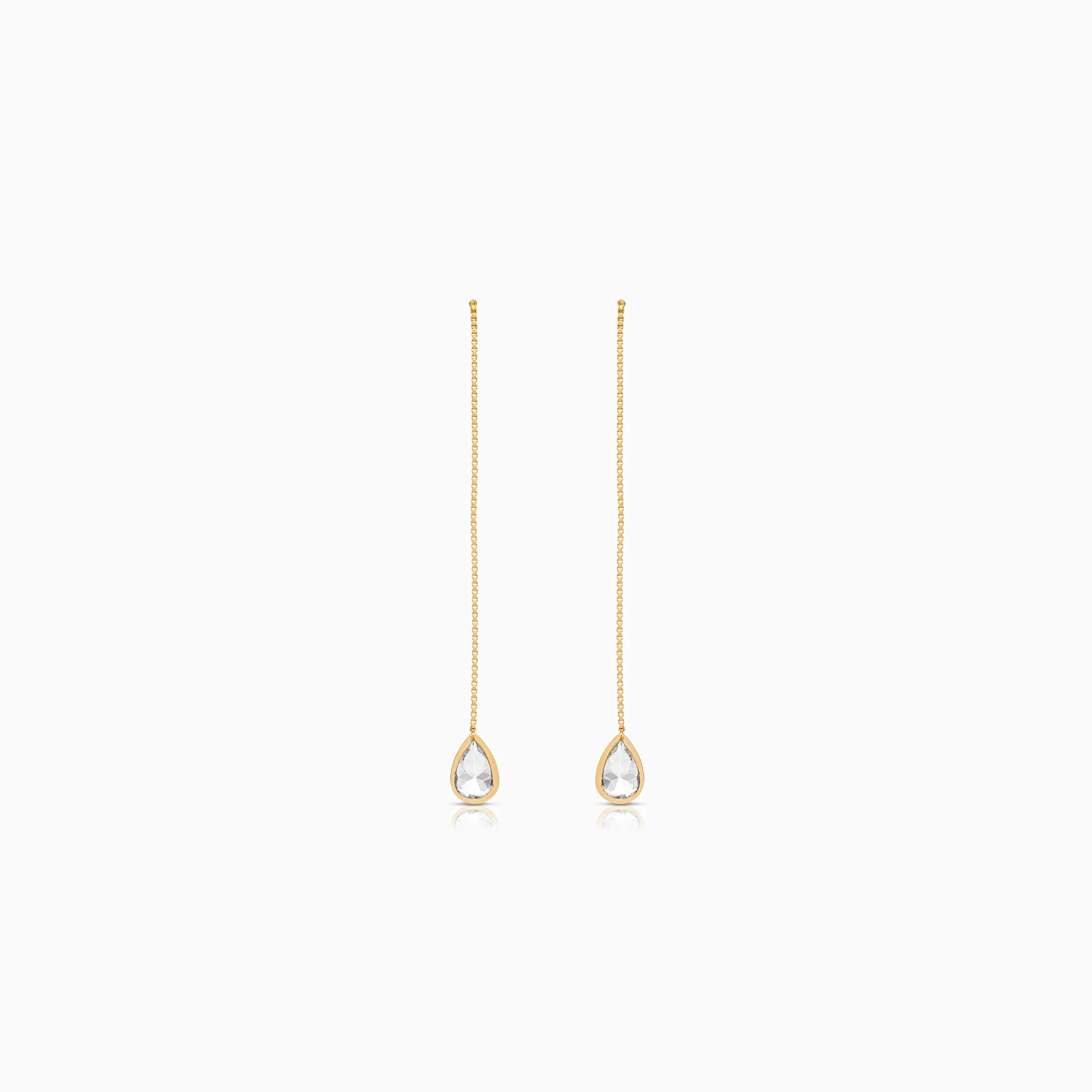 Gold earrings with cubic zirconia 0.84g 18K gold
