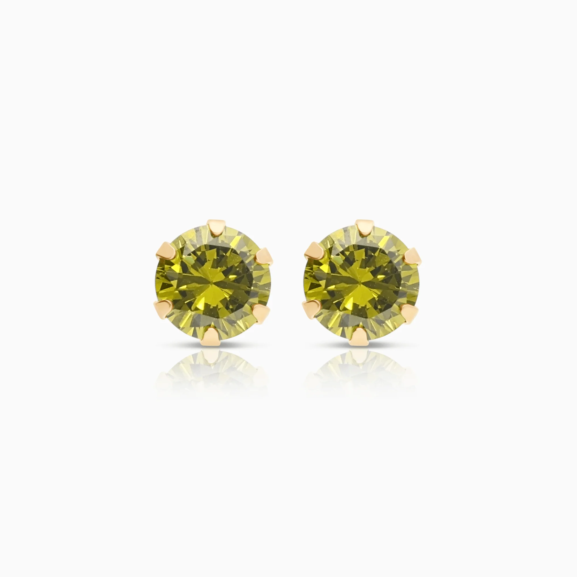 Gold Earrings with Green Stones 1.23g 18K