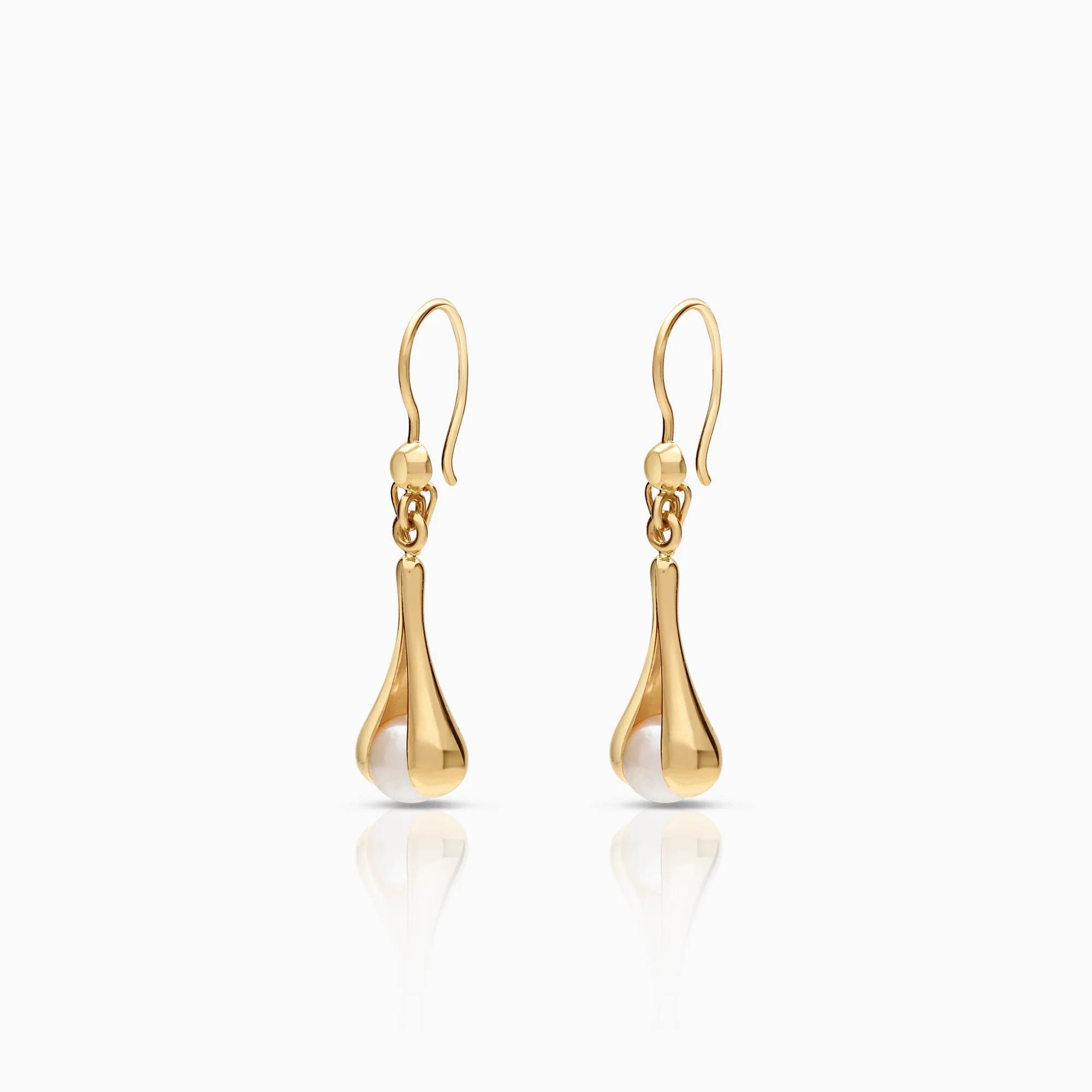 Gold earrings with pearls 1.82g 18K gold