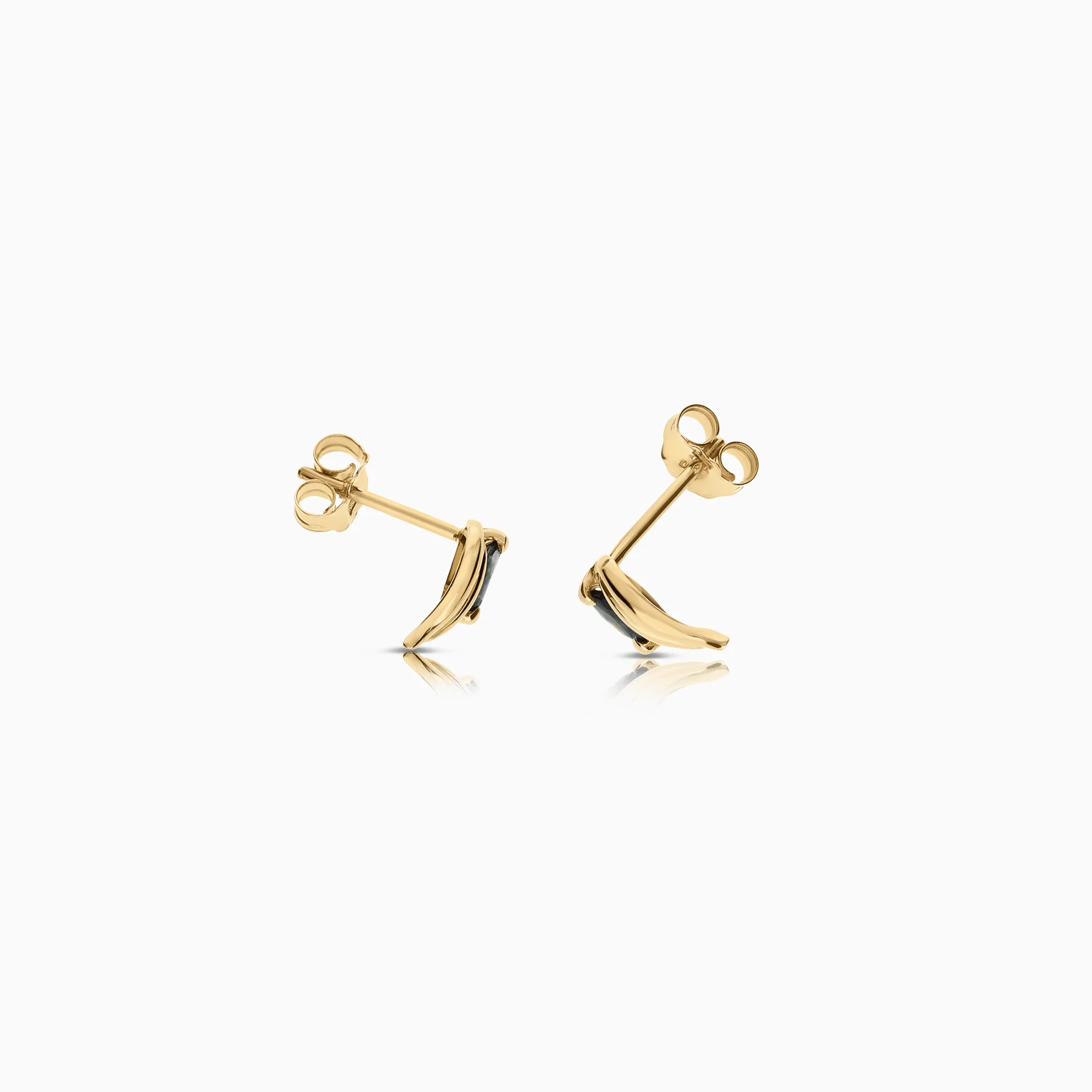 Gold earrings with sapphires 0.84g 18K gold - Image 2