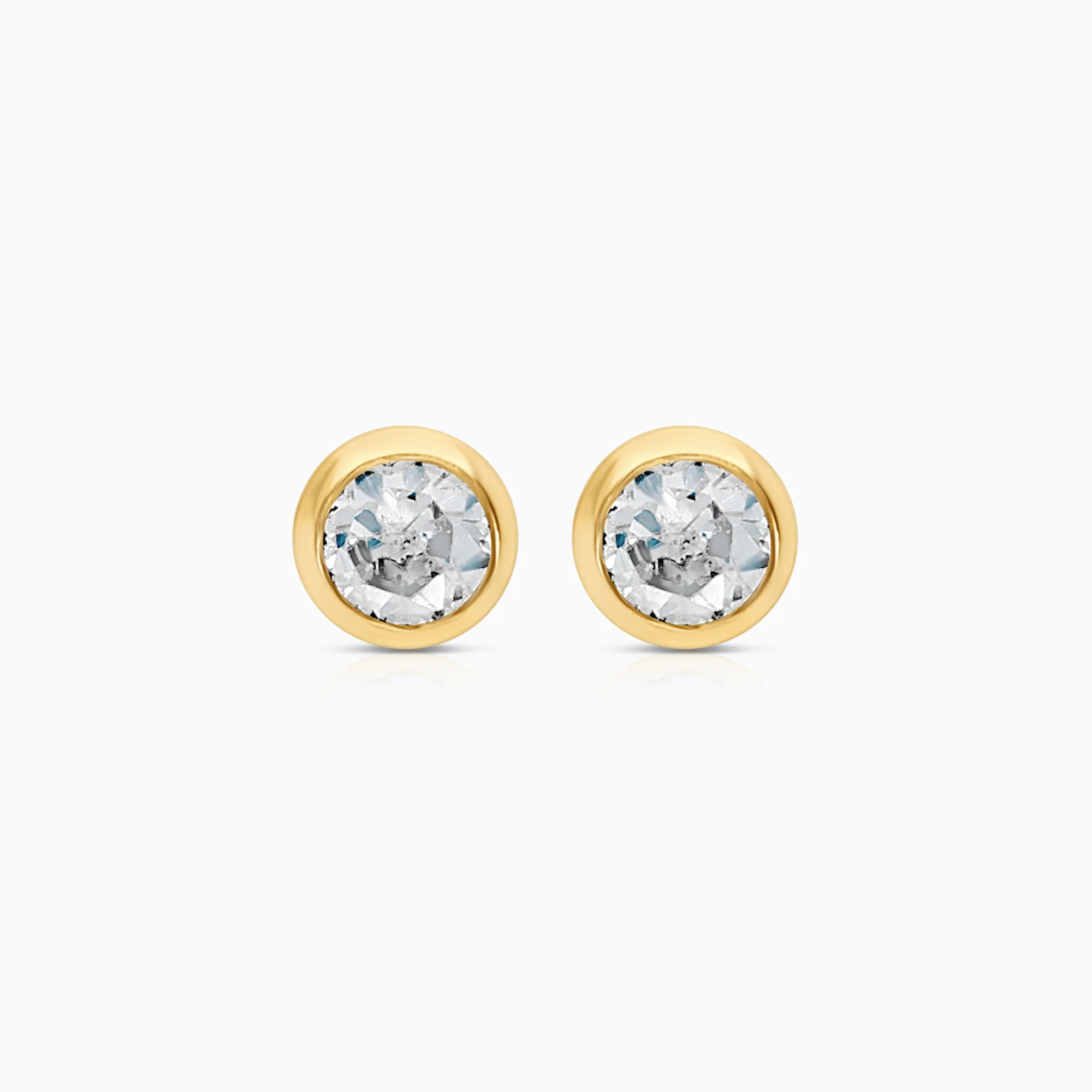 Gold earrings with white cubic 0.30g 18K gold