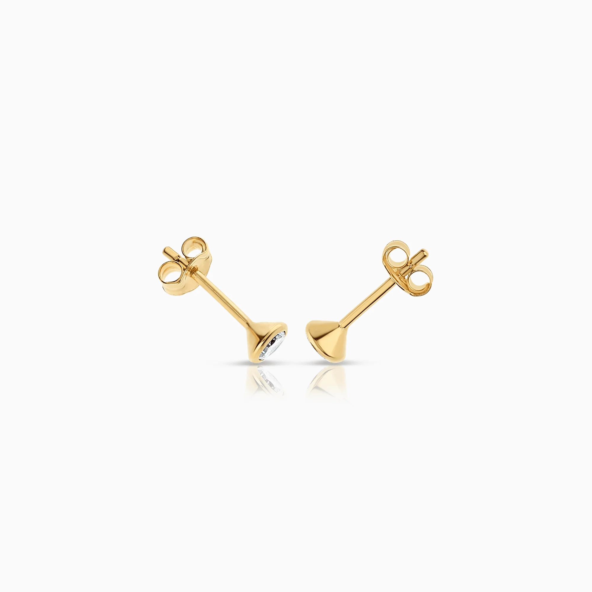 Gold earrings with white cubic 0.36g 18K gold - Image 2