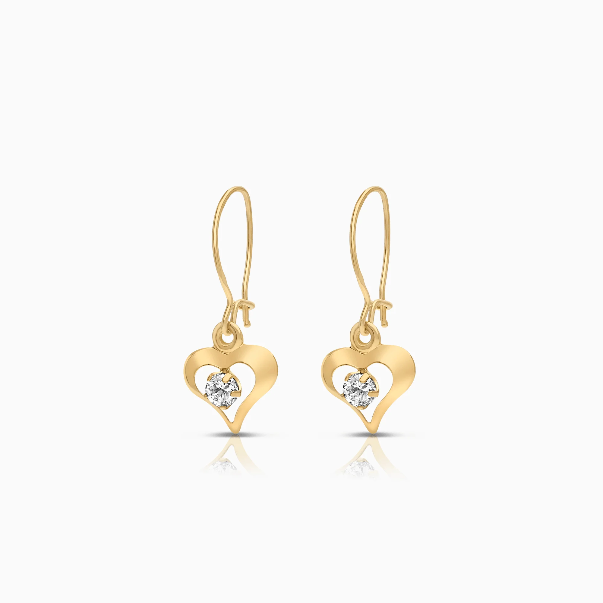Gold earrings with white cubic 0.62g 18K gold