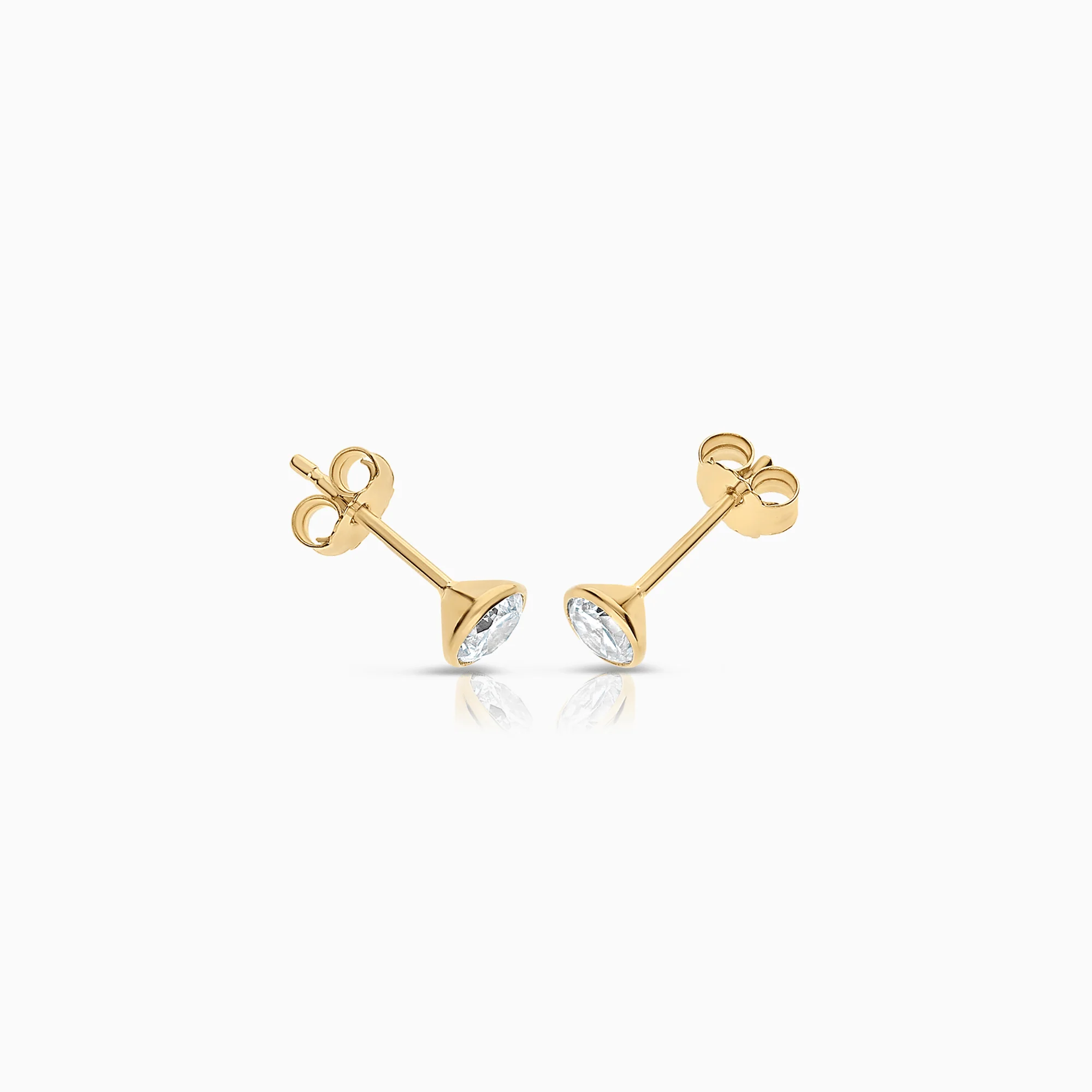 Gold earrings with white cubic 0.62g 18K gold - Image 2