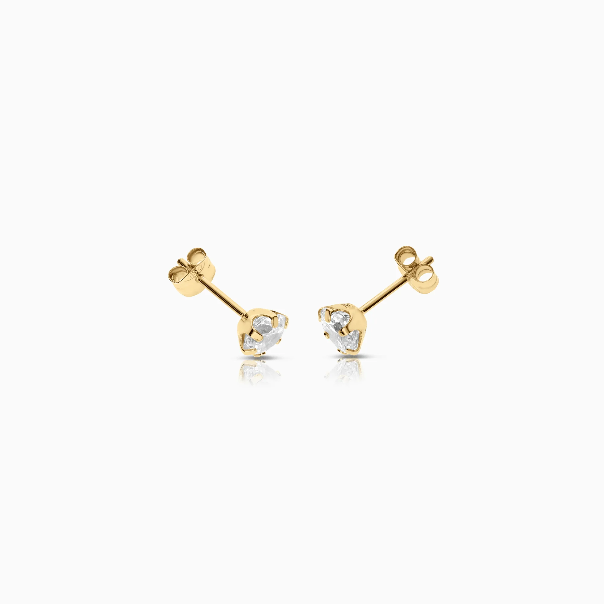 Gold earrings with white cubic 0.87g 18K gold - Image 2