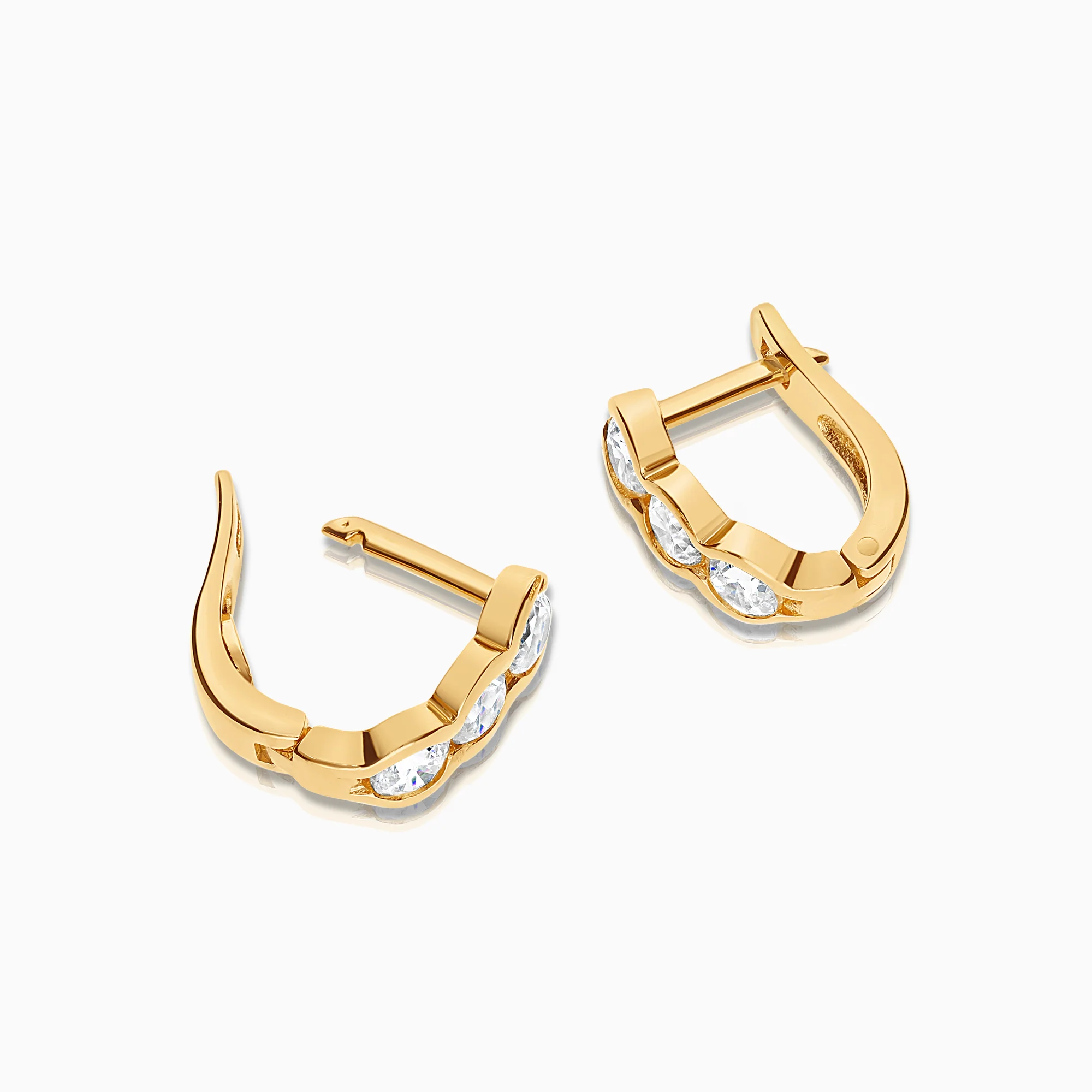Gold earrings with white cubic 14K gold - Image 2
