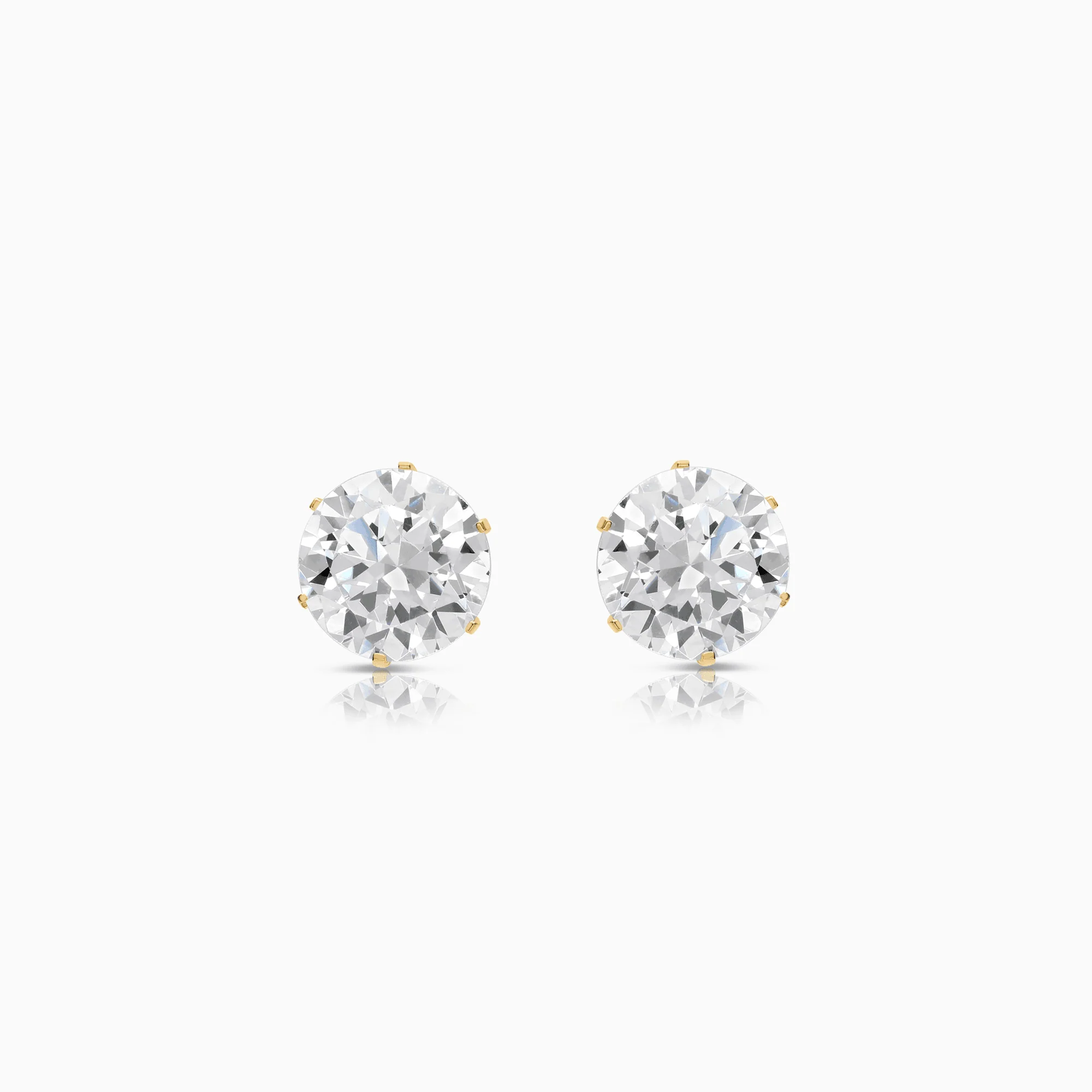 Gold earrings with white cubic 2.96g 18K gold