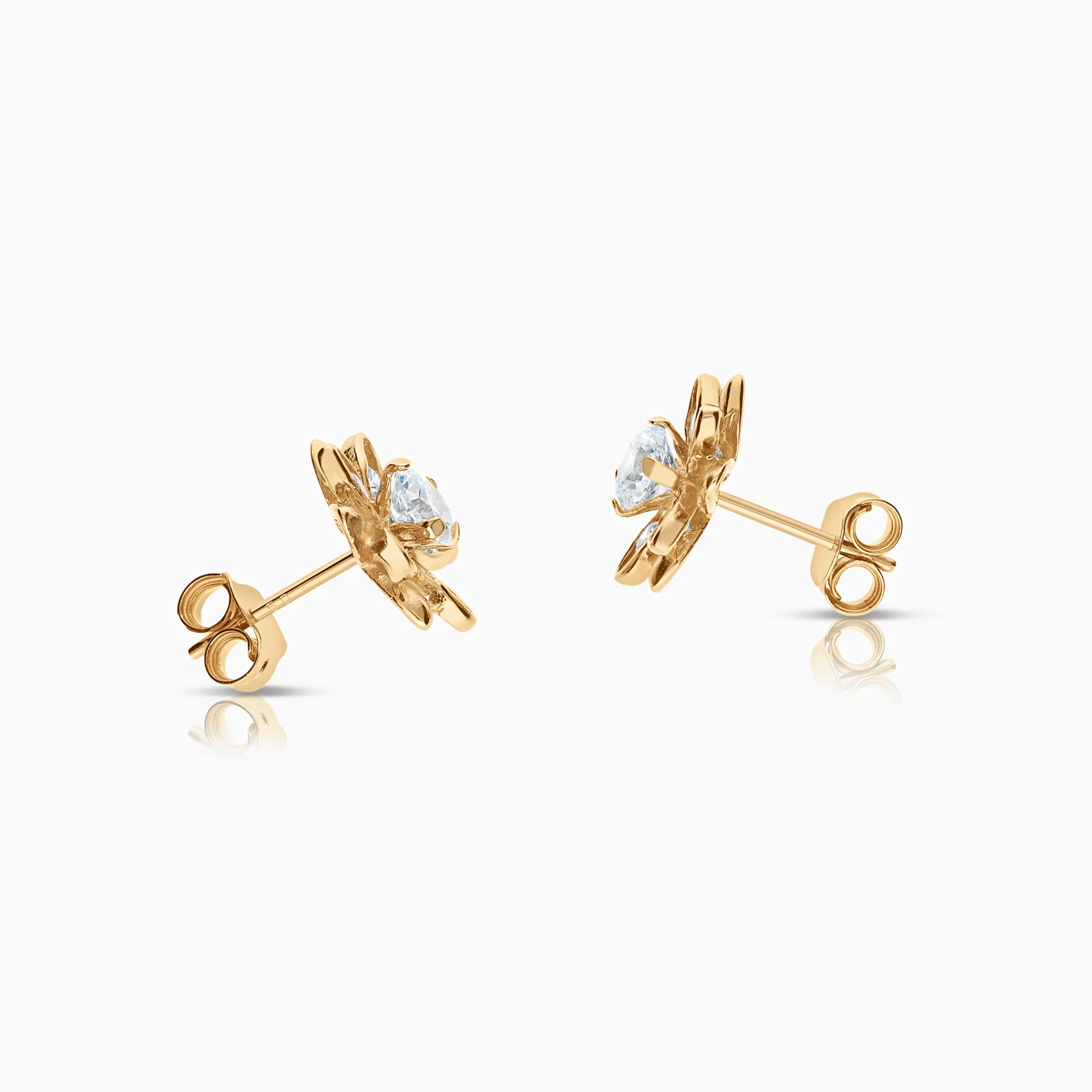 Gold earrings with white cubic zirconia 3.42g 18K gold - Image 2