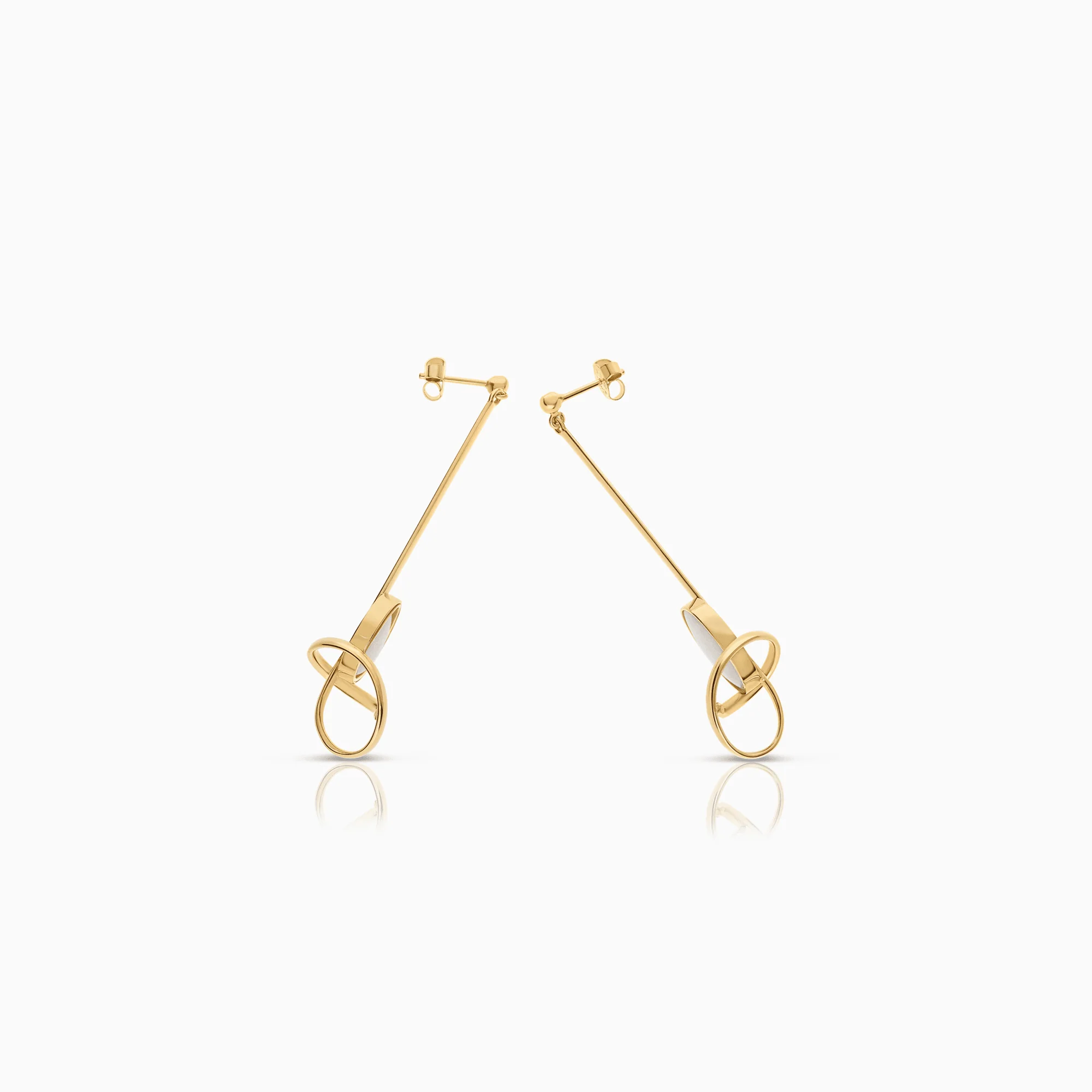 Gold Earrings with White Opals 8.98g 18K Gold - Image 2