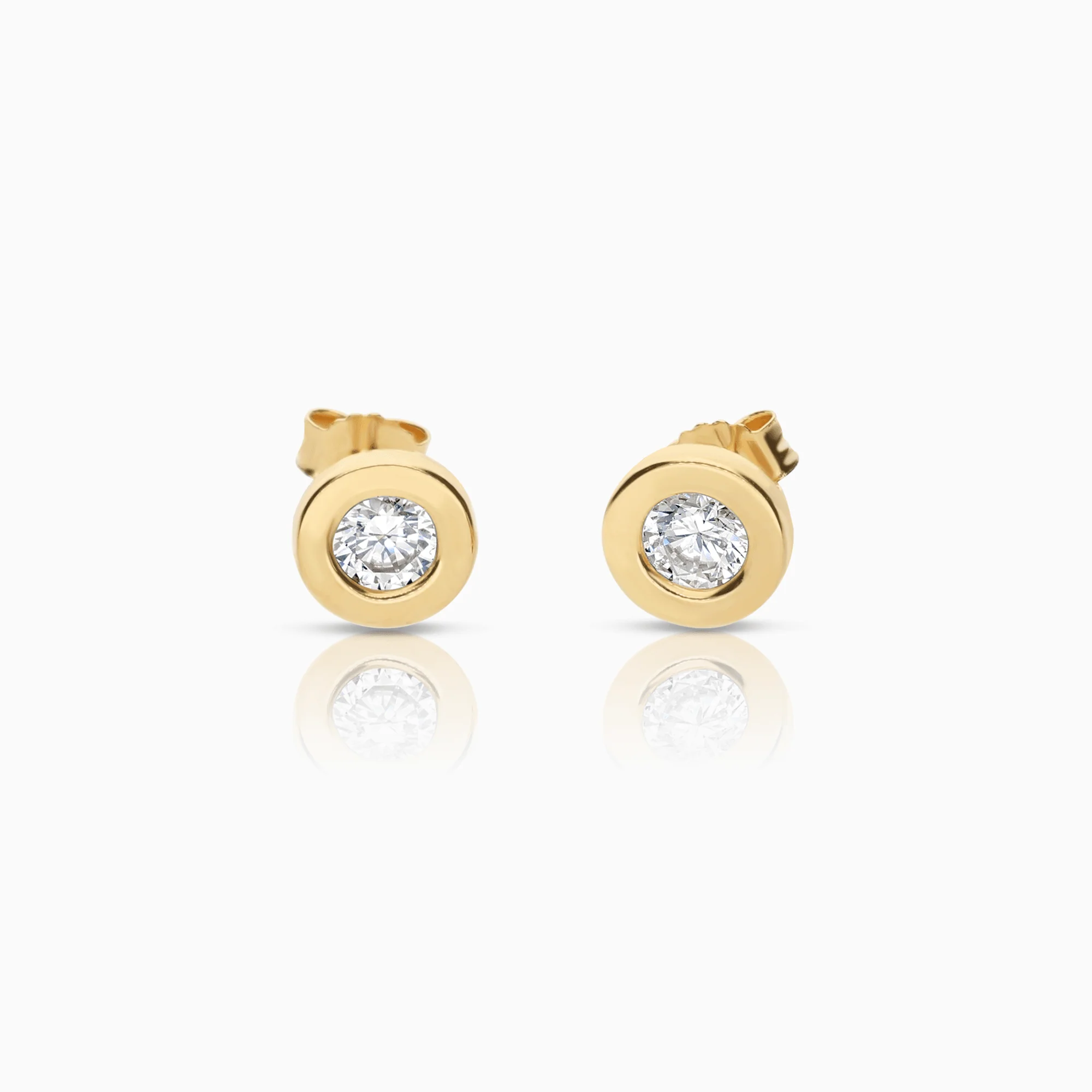 Gold Earrings with White Stones 0.82g 18K Gold - Image 2