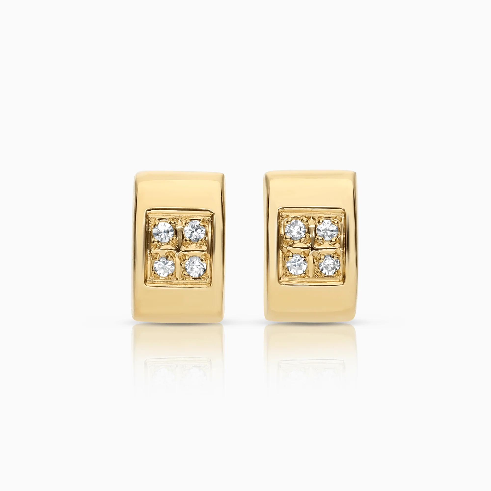 Gold earrings with white stones 1.25g 18K gold