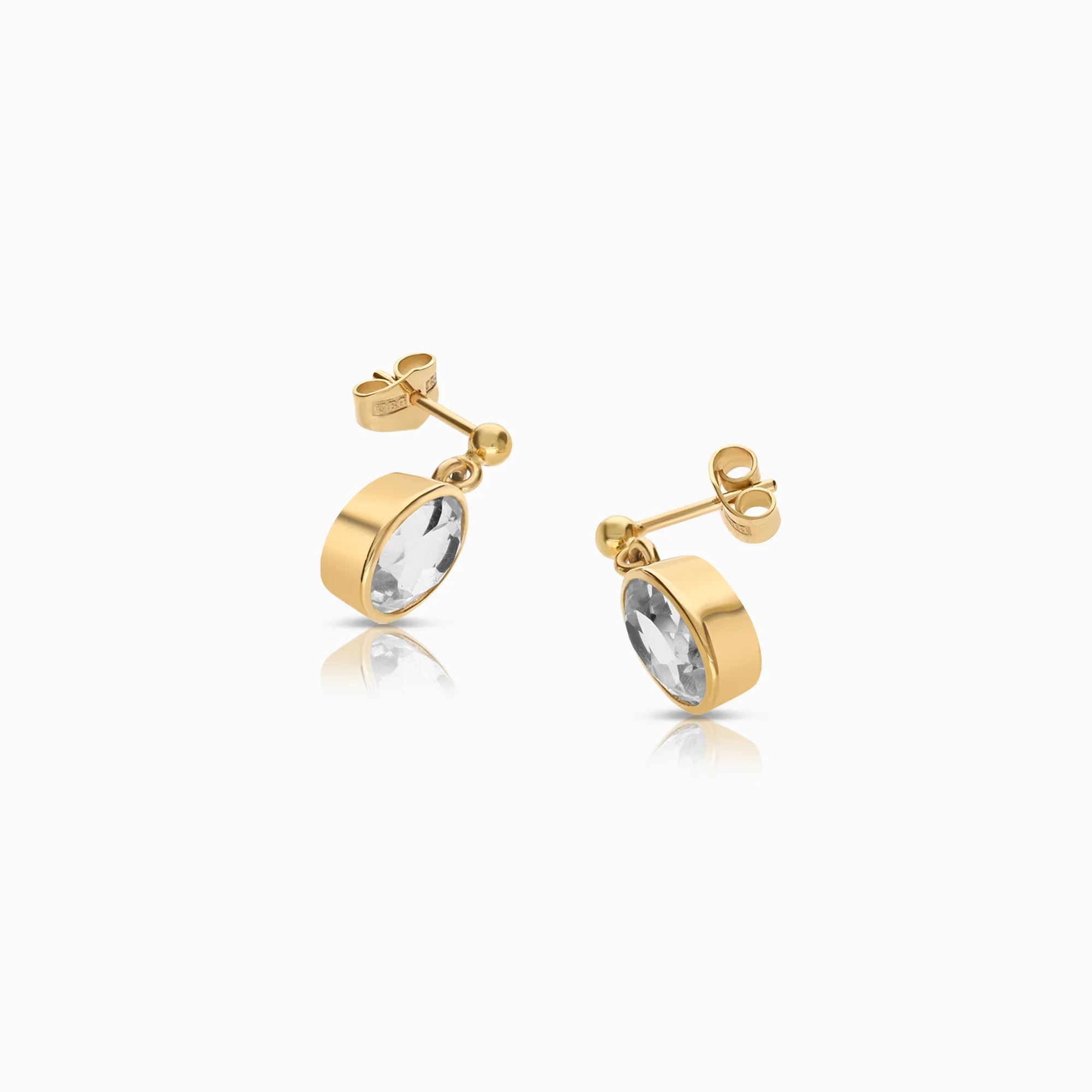 Gold earrings with white topaz 4.88g 18K gold - Image 2