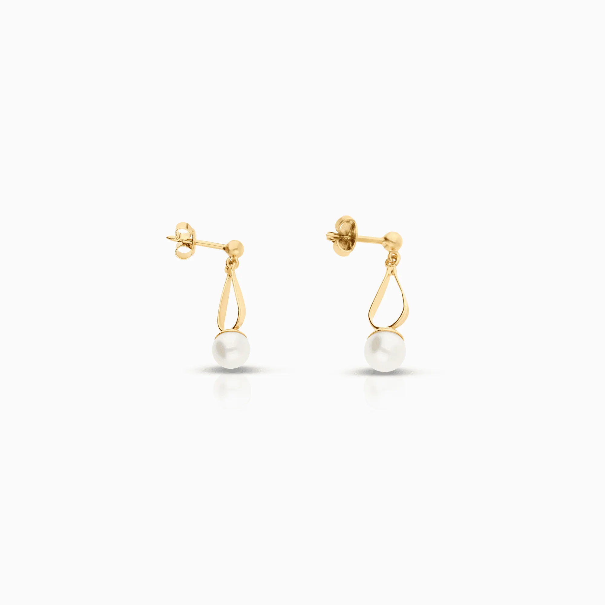 Gold pearl earrings 2.15g 18K gold - Image 2