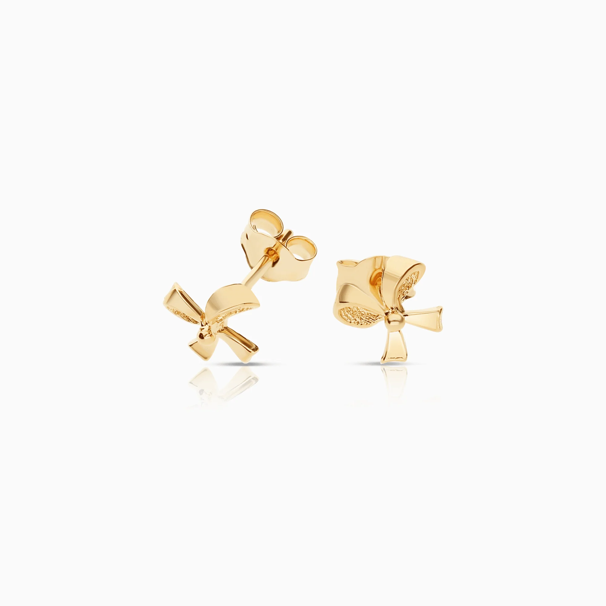 Gold Bow Earrings 0.93g 18K Gold - Image 2