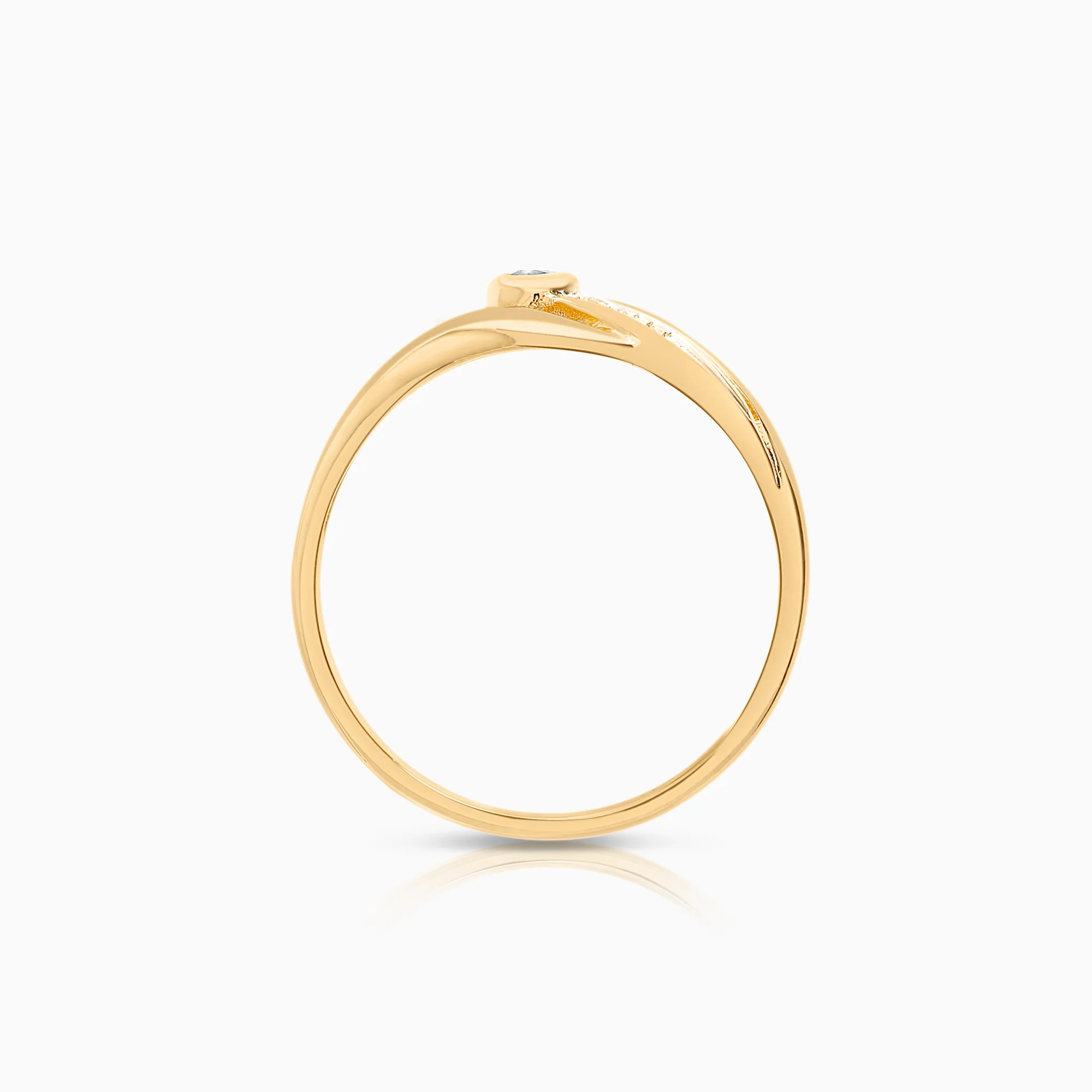 Diamond ring sapphire 0.01ct 18K gold - Image 2
