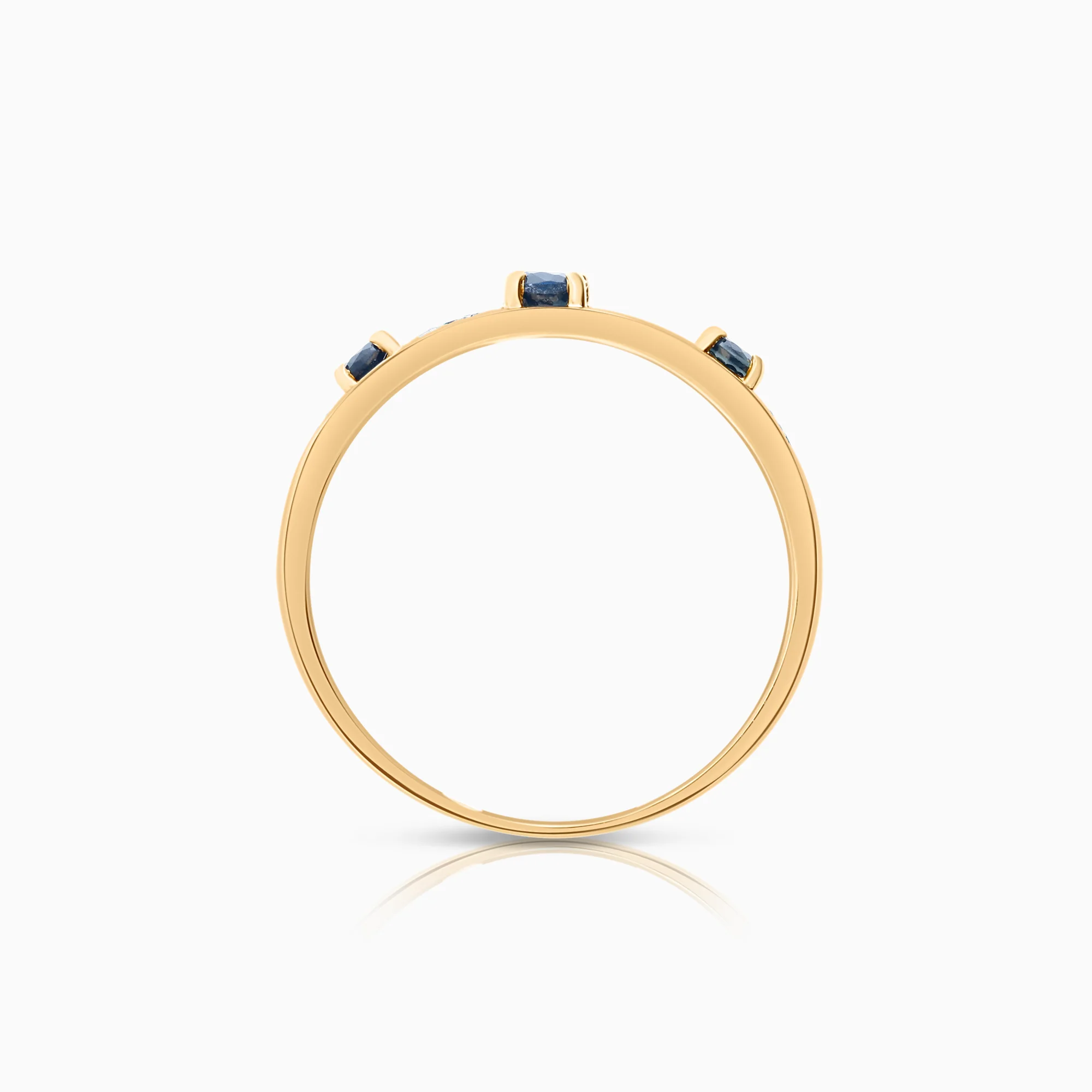 Diamond ring sapphires 0.01ct 18K gold - Image 2
