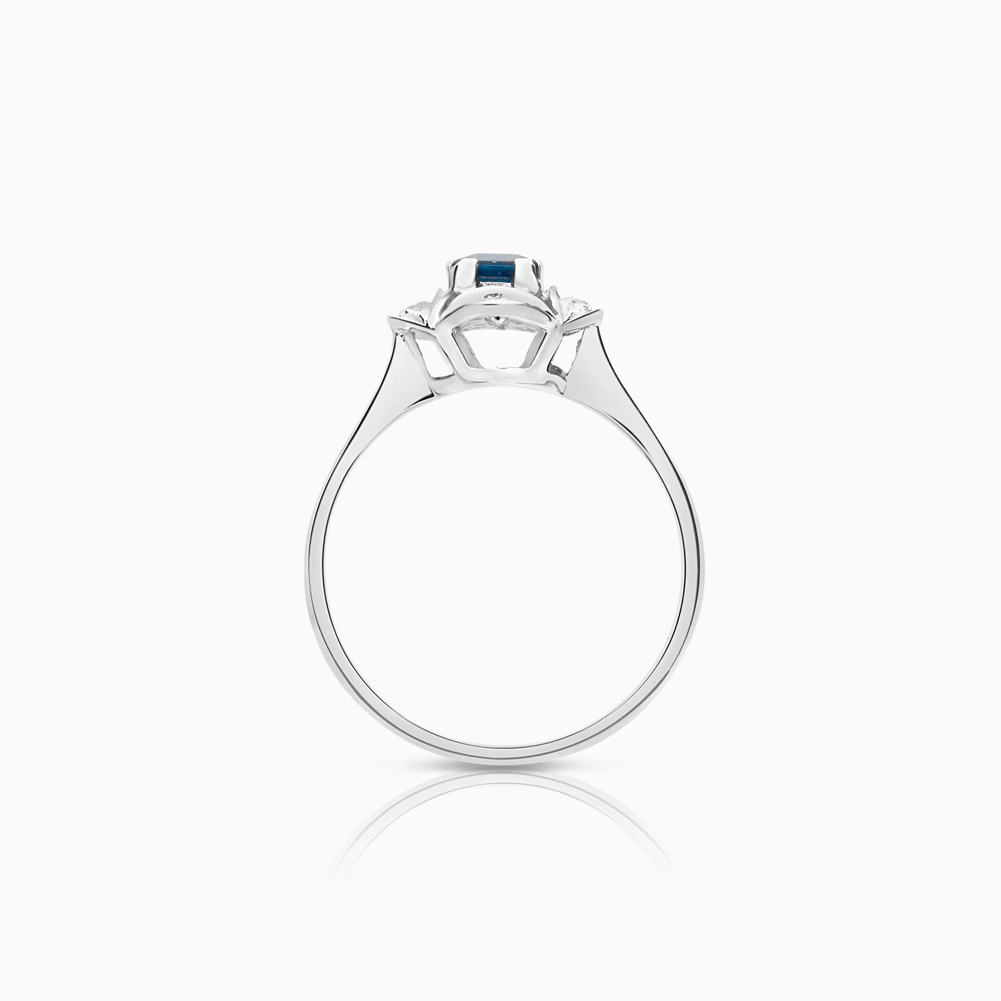 Sapphire and diamond ring 0.08ct 18K white gold - Image 2